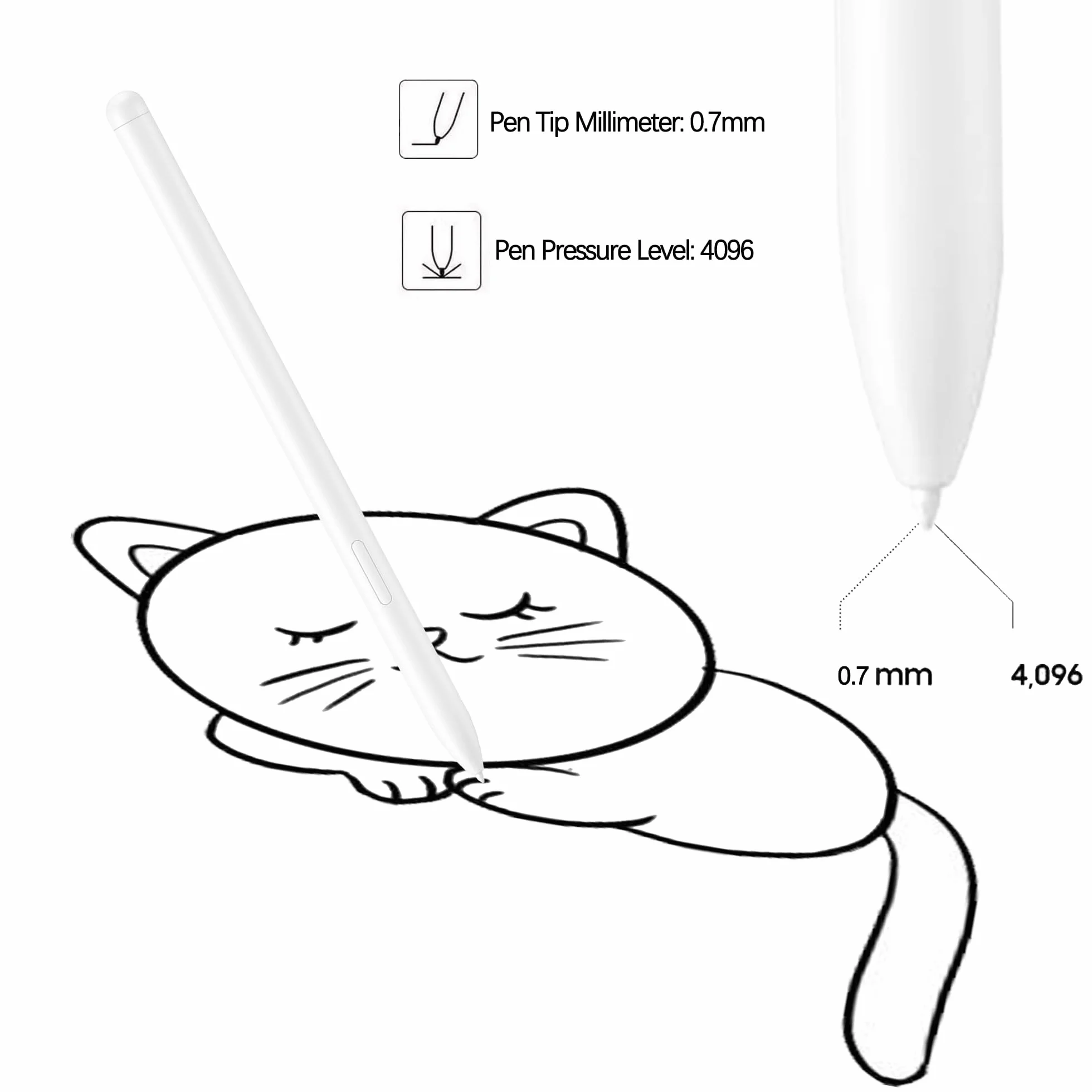 3 szt. oryginalnych wymiennych miękkich końcówek do Samsung S Pen Galaxy Tab S6 Lite/S10 Lite/S10 FE/S10 FE+ Plus/S10 Ultra/S10+ Plus/S9 FE+ Plus/S9 FE/S9/S9 Ultra/S8/S7 FE, białe