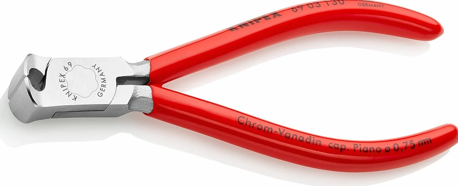 Knipex Szczypce tnące czołowe dla mechaników chromowane, z tworzywa sztucznego, powlekane 130 mm 69 03 130