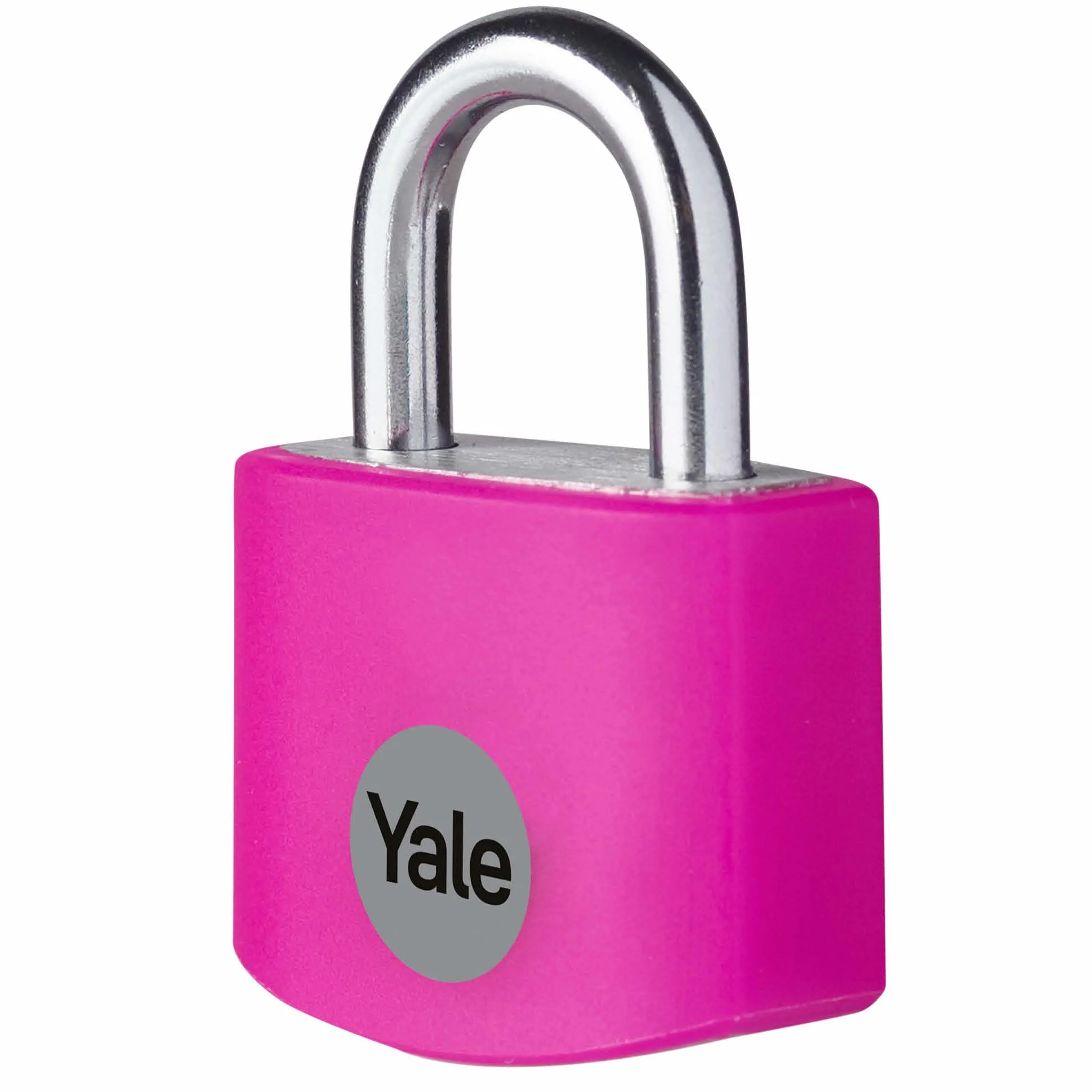 Yale YE3B/25/112/1/P Kłódka Aluminiowa, Szerokość 29mm, do Użytku Wewnętrznego, Zabezpieczenie Szafek, Skrzynek Narzędziowych i Plecaków, 3 Klucze, Standardowe Bezpieczeństwo, Różowa