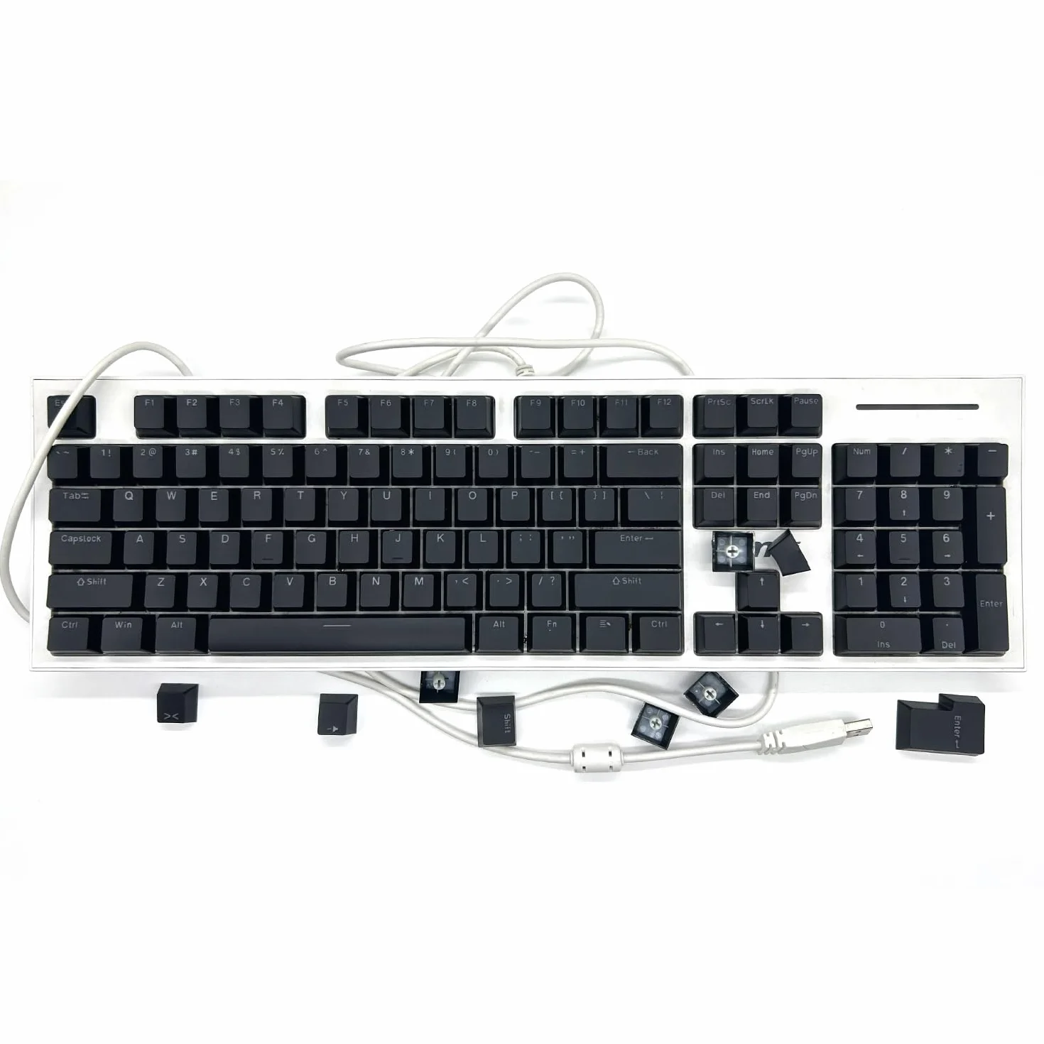 Nasadki klawiszy do klawiatury mechanicznej MX Doubleshot LED OEM 104 klawisze czarne