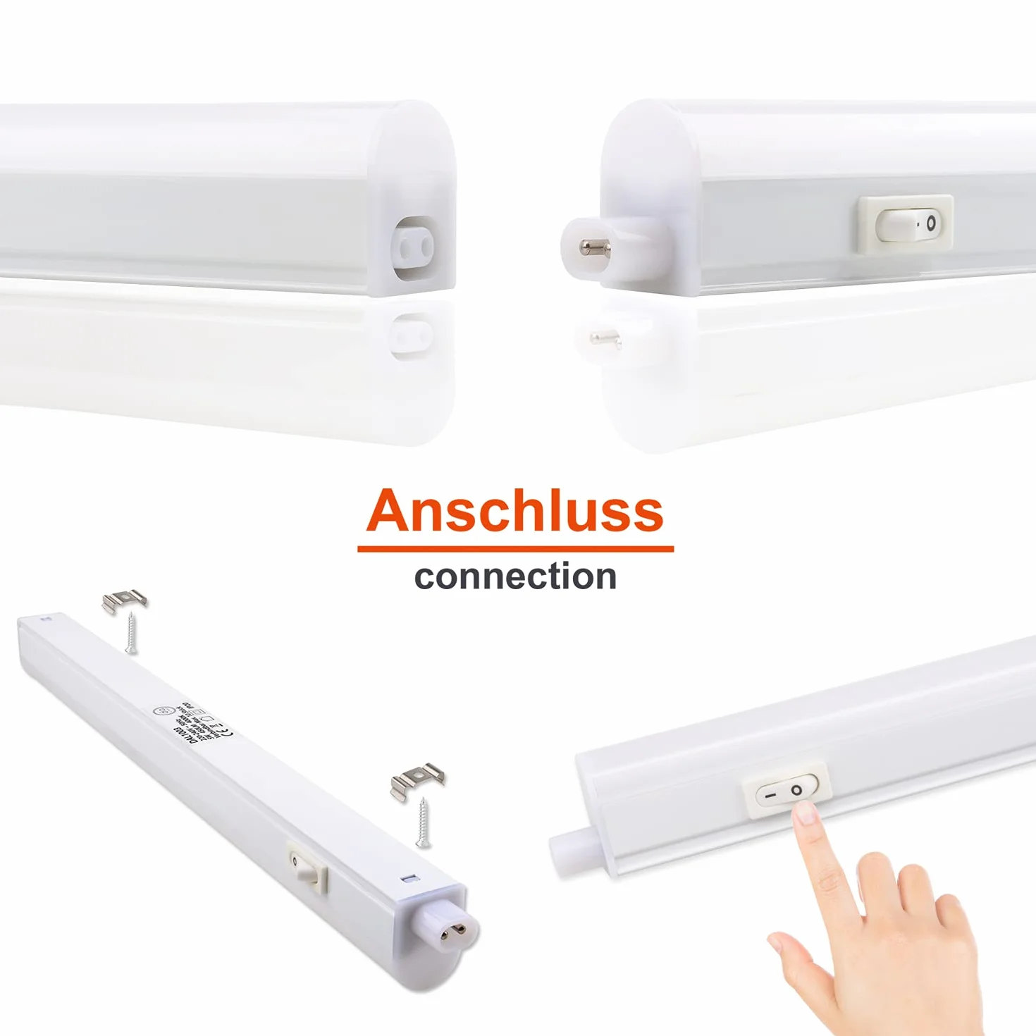 da LIGHT Lampa podszafkowa LED do kuchni, 5 W, 31,5 cm, 450 lm, 3000 K, ciepła biel, listwa świetlna, oświetlenie szafy, super jasna biel, możliwość rozszerzenia dzięki systemowi wtykowemu