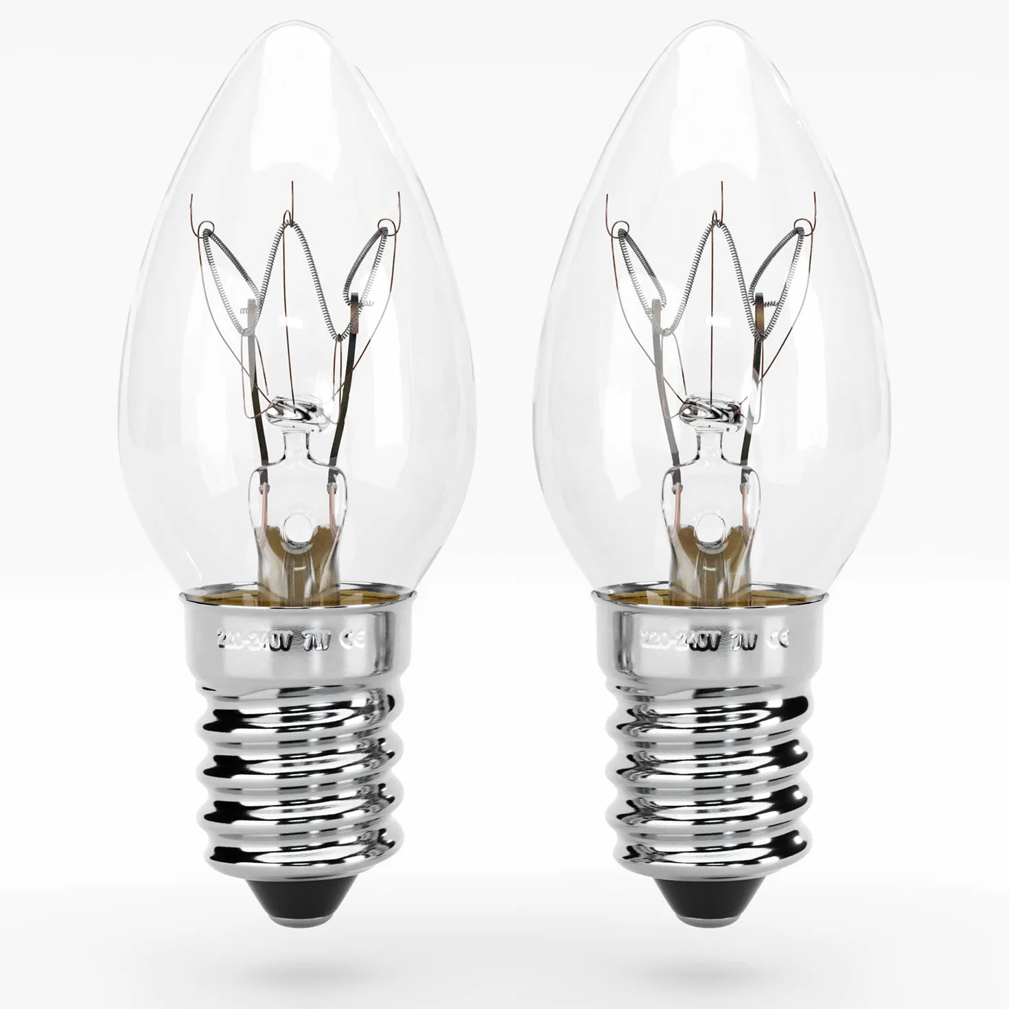 greate. 2 x żarówka E14 7 W – zamienna do lampy solnej, kryształowej soli, światło orientacyjne, maszyna do szycia, witryna – E 14 świeca 40 lumenów