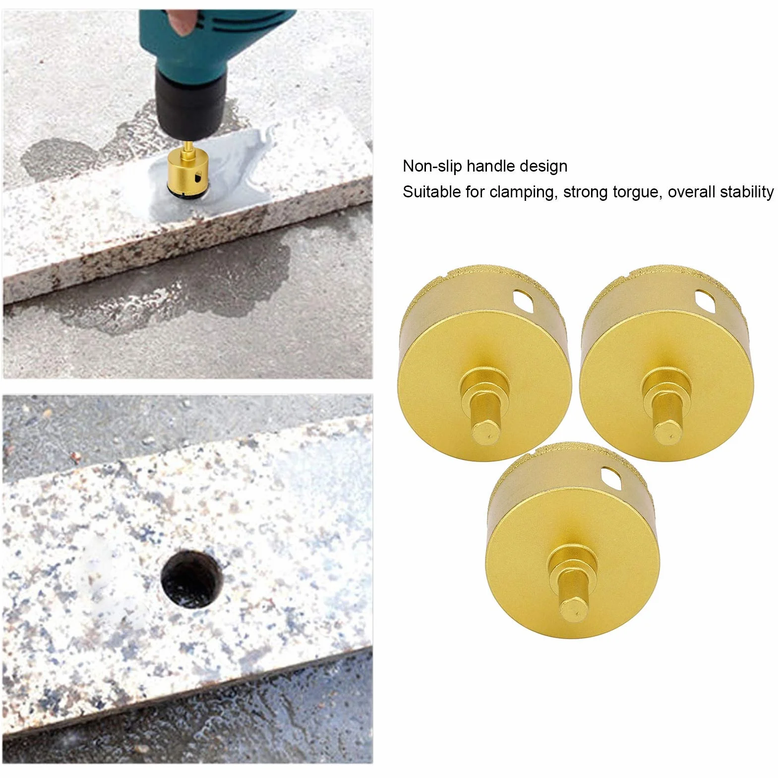 Diamentowe wiertło do otworów Otwornice Wiertła 60 mm Wiertło rdzeniowe Narzędzia do otworów Otwory Wysoka wydajność do granitu Ceramiczne narzędzia do wiercenia w betonie