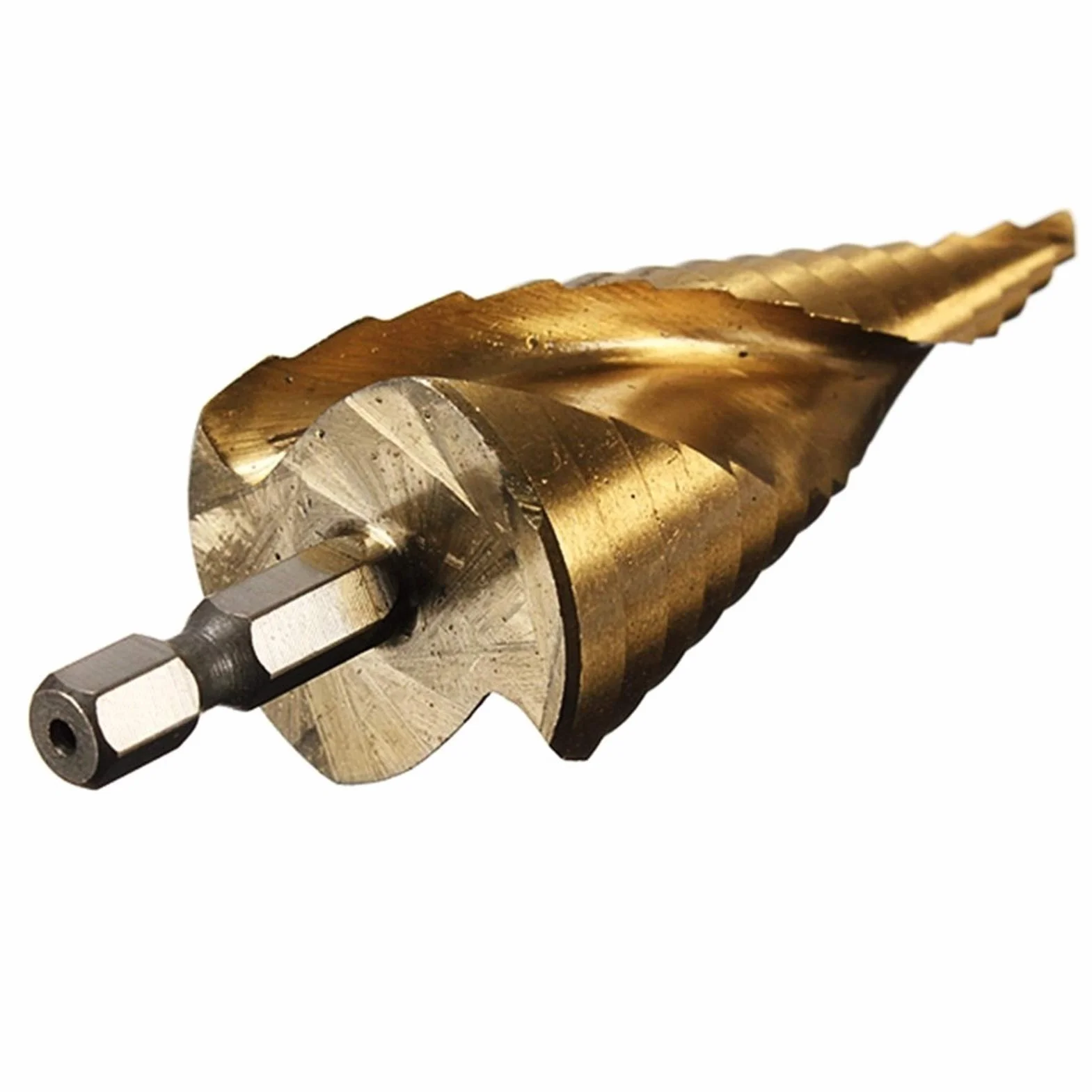 Wiertło stopniowe Wiertło stopniowe pokryte tytanem 4-12/20/32mm Wiertło do drewna HSS Wiertło do metalu z chwytem sześciokątnym Wycinak otworów Wiertło rdzeniowe (Kolor: 4 32 mm) (zestaw 4 12 20 32