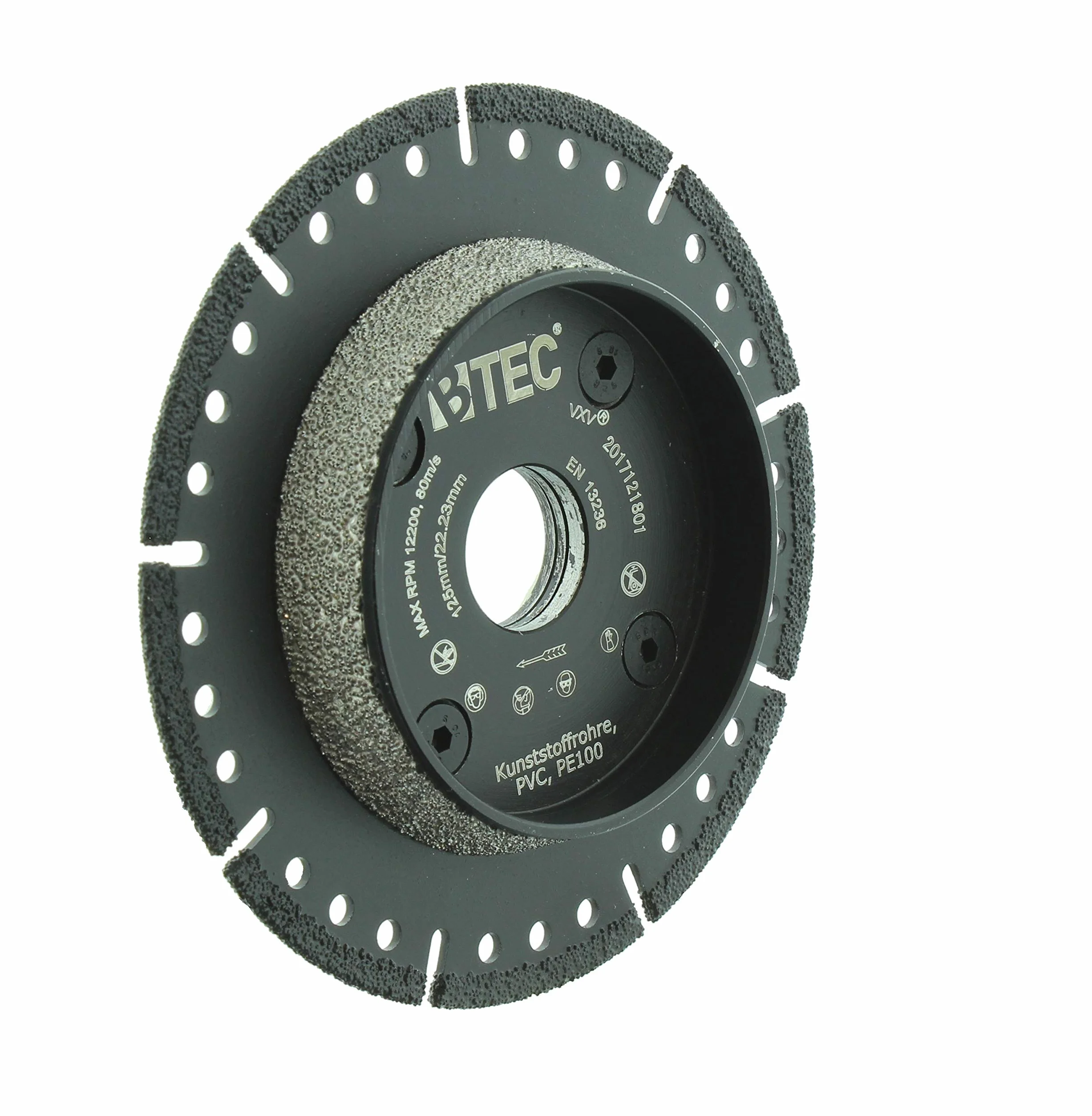 BTEC KG tarcza do cięcia rur, tarcza fazowa 125 mm, tnąca do PIPECUT KG, tarcze do rur PCW, PP