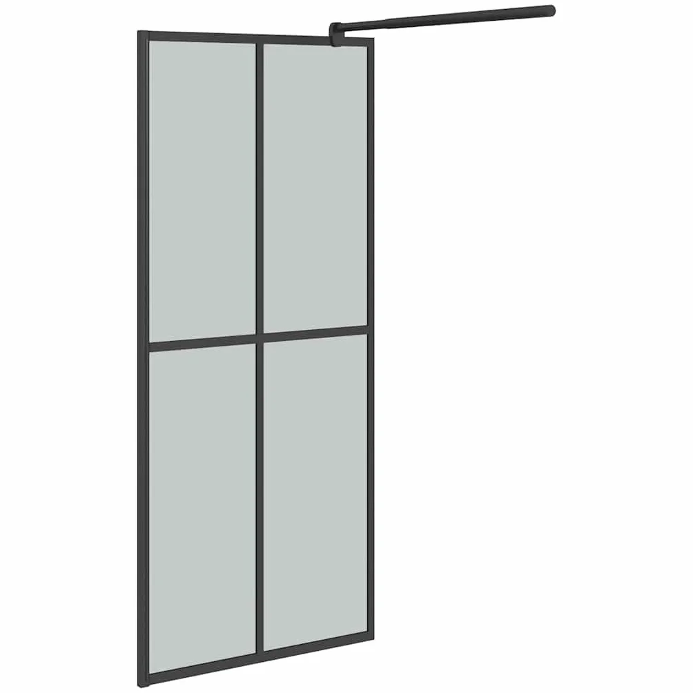 Ścianka prysznicowa Walk-in prysznic 80 x 195 cm, ciemne szkło bezpieczne z aluminiową ramą, regulowana, ochrona przed pryskaniem, stabilny drążek mocujący do łazienki, niszy, ścianka