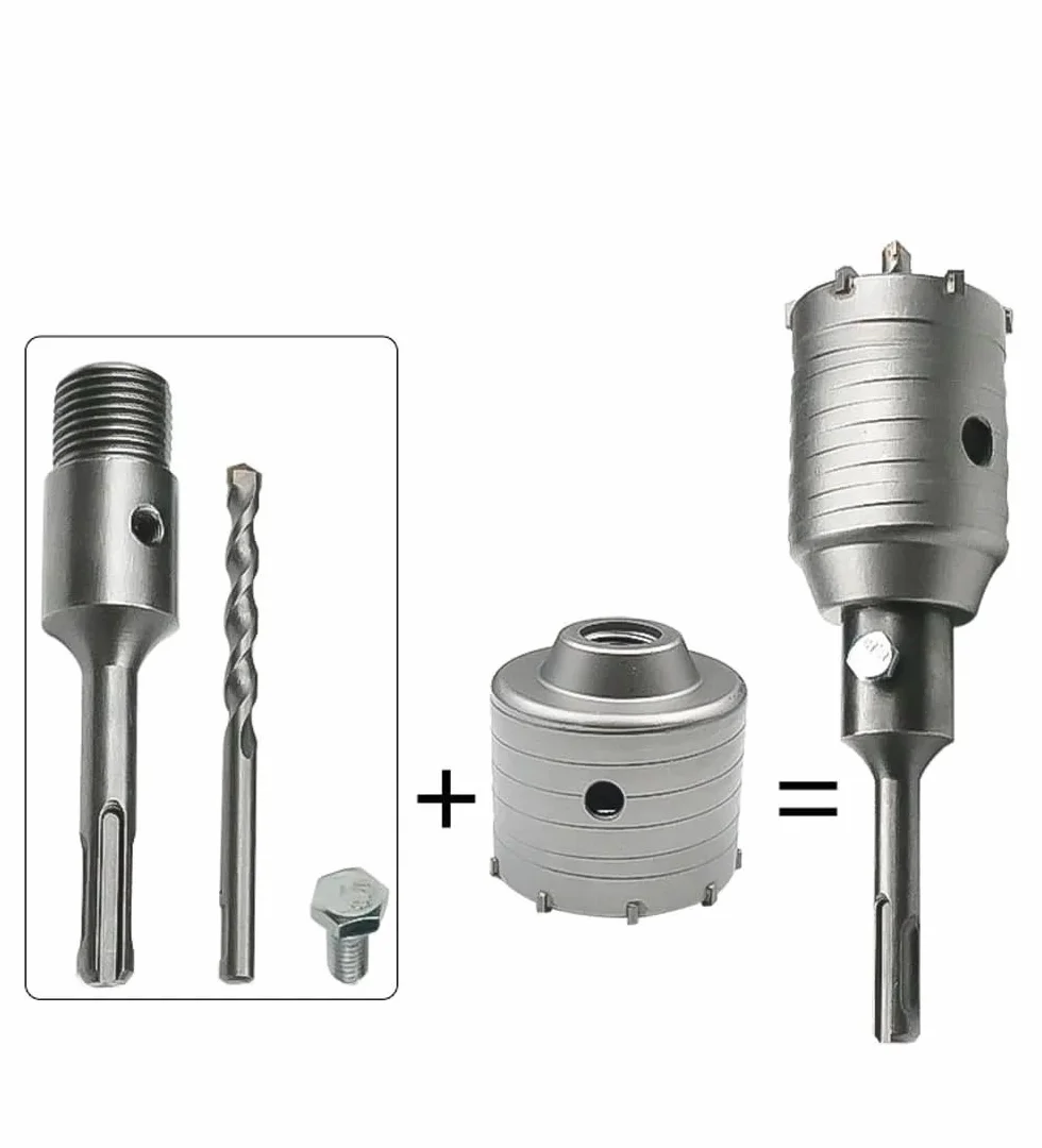 Piła otwornica do betonu, 110-500mm SDS Plus Shank Adapter Wiertło ścienne 30-160mm Dia Wiertarka udarowa do otworów do cegły cementowej(150mm)