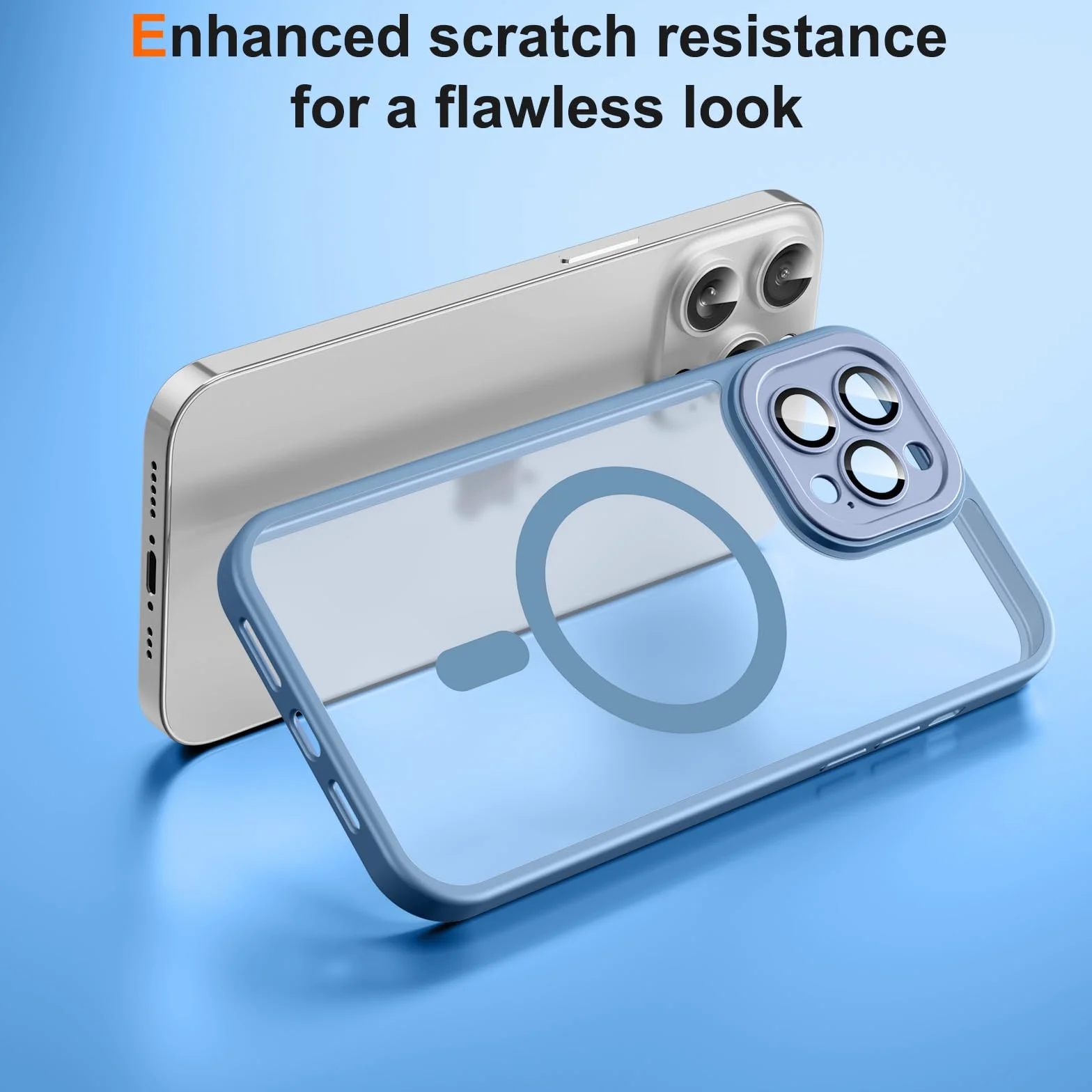 Pnakqil Magnetyczny pasek na telefon komórkowy z paskiem do iPhone 15 Pro Max, etui na telefon komórkowy, półprzezroczyste, z ochroną aparatu, regulowany i zdejmowany łańcuszek, osłona magnetyczna