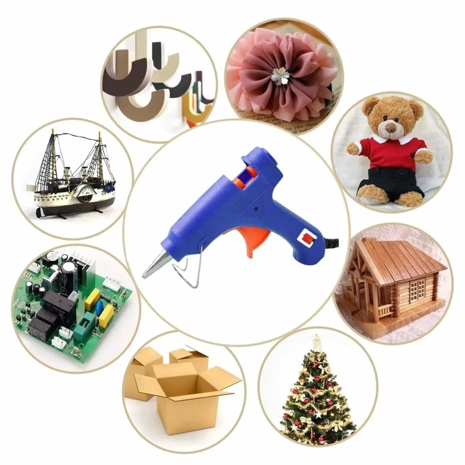 RUHEN Pistolet do klejenia na gorąco 20 W mini pistolety domowe DIY Termoelektryczne narzędzie do naprawy użyj patyczków klejowych 7 mm do projektów rzemieślniczych DIY i szybkich napraw w domu