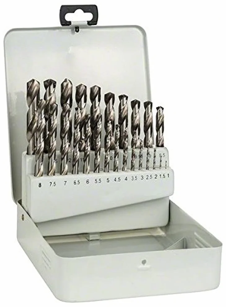 Bosch Profesional 25-częściowy zestaw wierteł do metalu HSS-G, DIN 338, 135°, w metalowej kasecie 1-13 mm, 135°