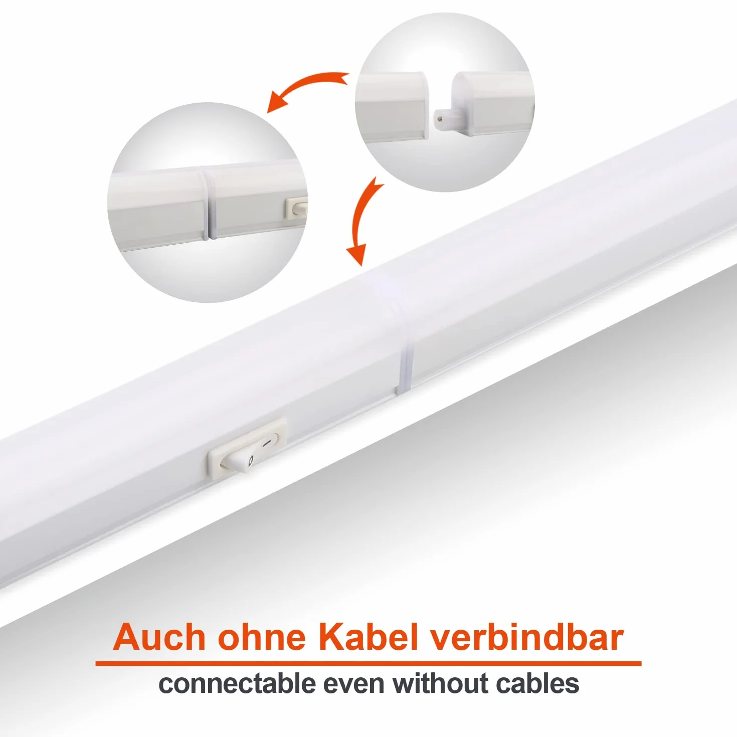 da LIGHT Lampa podszafkowa LED do kuchni, 5 W, 31,5 cm, 450 lm, 3000 K, ciepła biel, listwa świetlna, oświetlenie szafy, super jasna biel, możliwość rozszerzenia dzięki systemowi wtykowemu