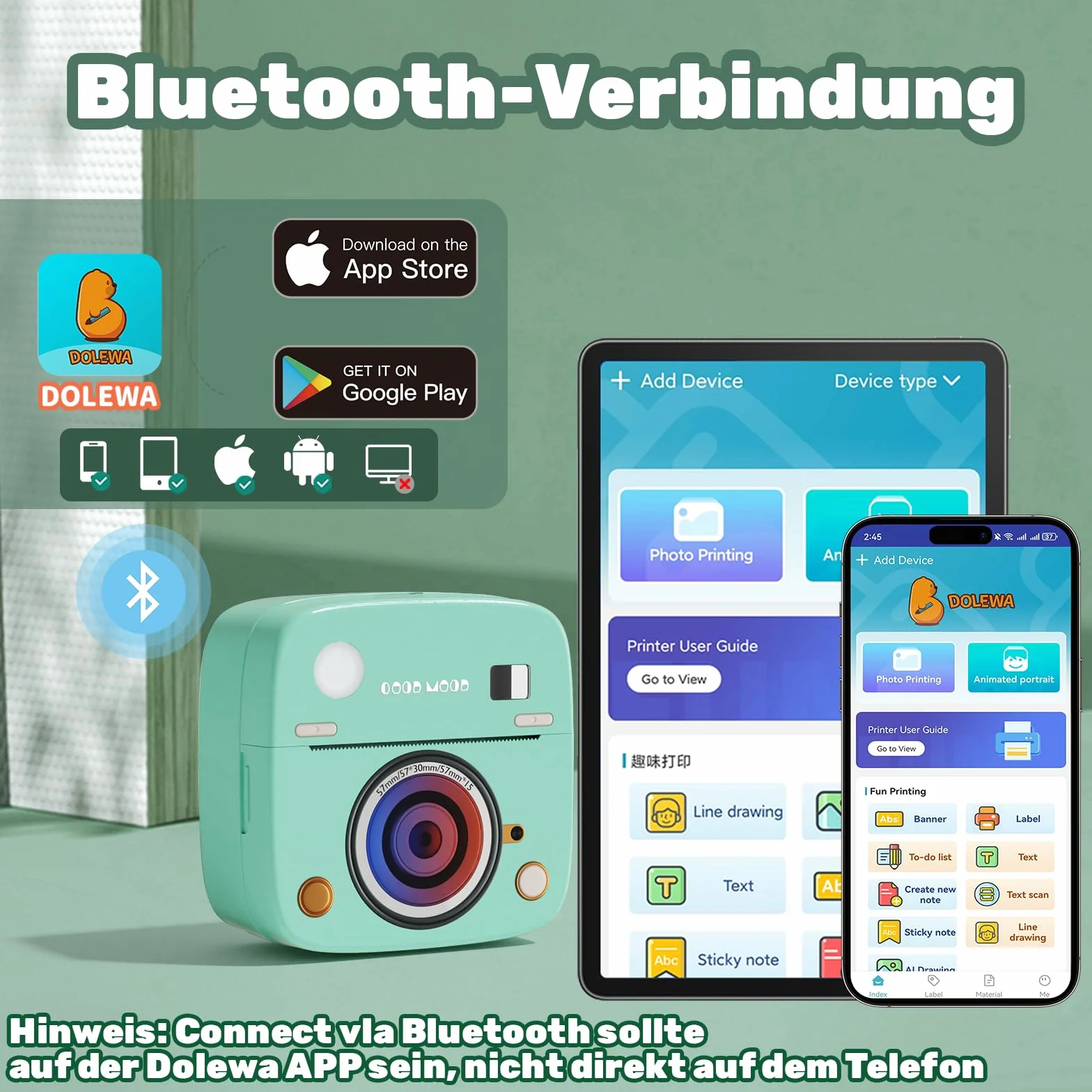 Mini Drukarka Termiczna Bluetooth LX-D2 z 8 Rolkami Naklejek do Smartfonów