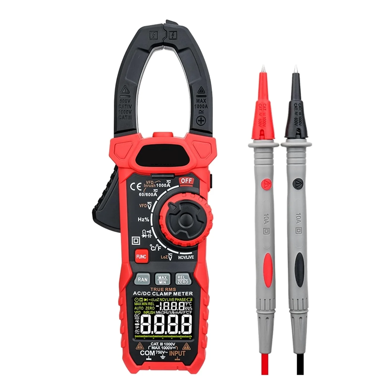 Cyfrowy Miernik Cęgowy Multimetr Auto Zakres True NCV DC AC VFD Napięcie Rozruchowe Tester Prądu Woltomierz Inteligentny Multitester Bezpieczny, Praktyczny, DokłAdny