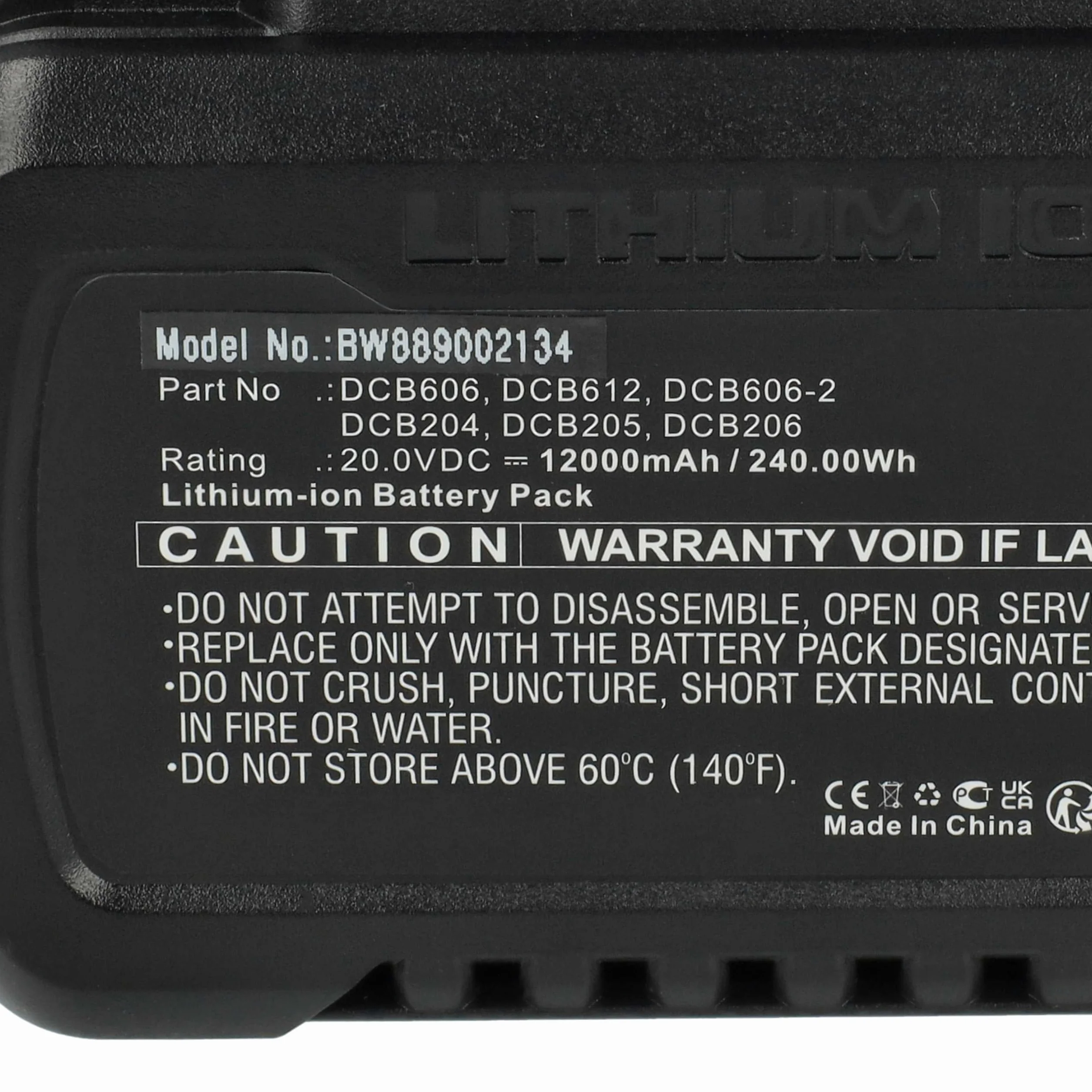 vhbw 1 x bateria kompatybilna z Dewalt DCD790S2, DCD791D2, DCD785L2, DCD790D2, DCD791, DCD790 elektronarzędzia (12000 mAh, Li-Ion, 20 V / 60 V)
