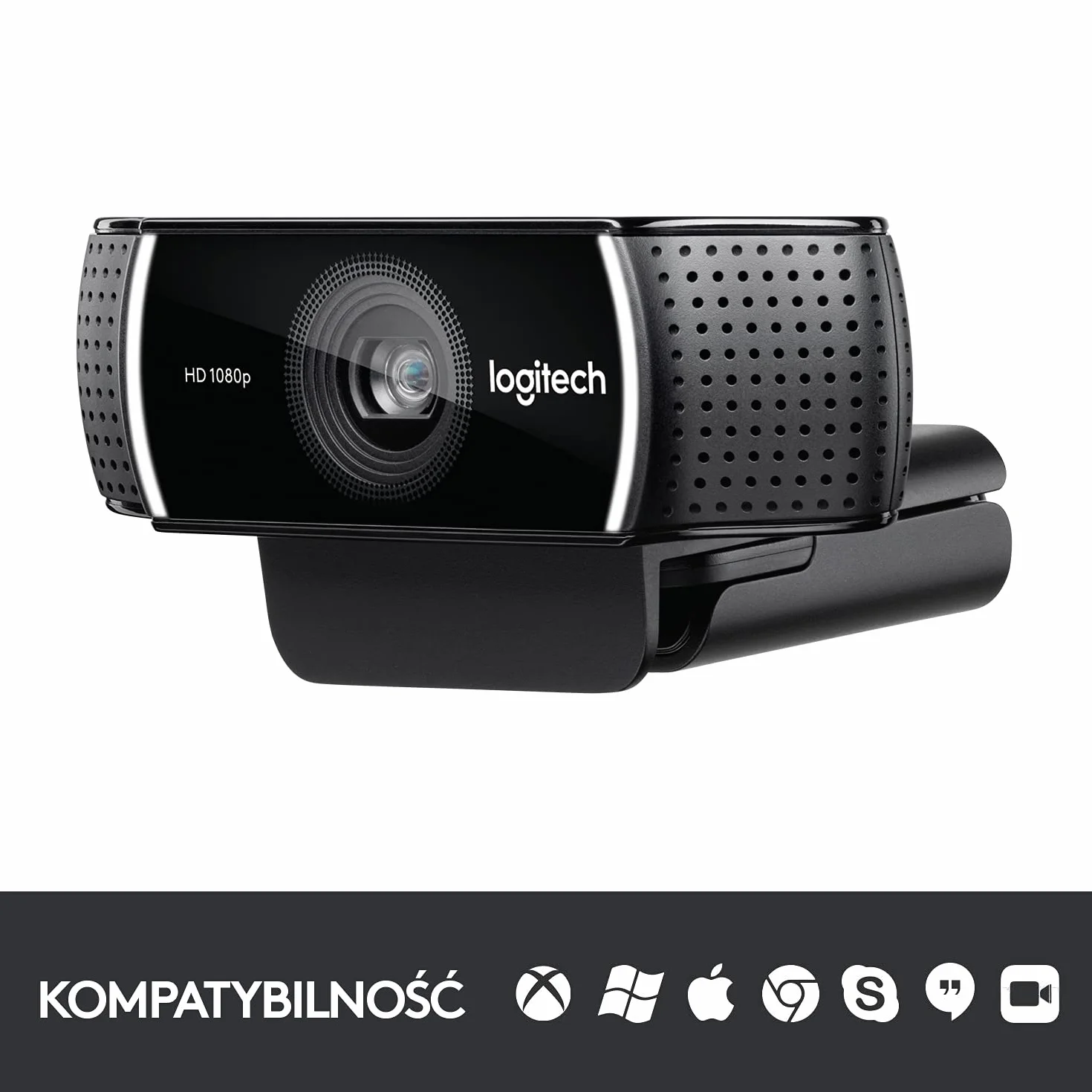 Logitech C922 Pro Stream kamera internetowa 1080P Full HD, podwójny mikrofon stereo, Czarny
