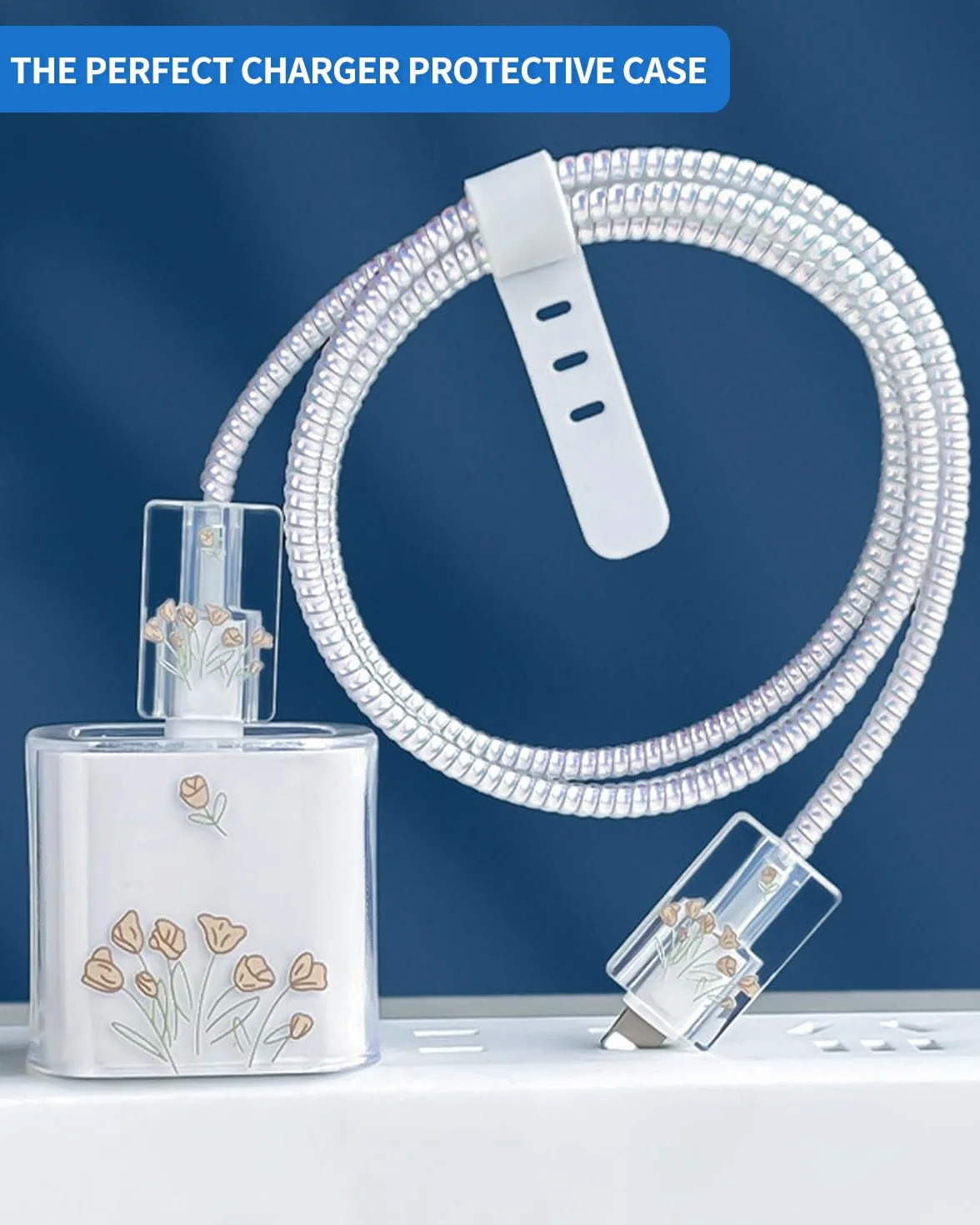 Etui ochronne na ładowarkę silikonowe do iPhone'a USB odporne na gryzienie