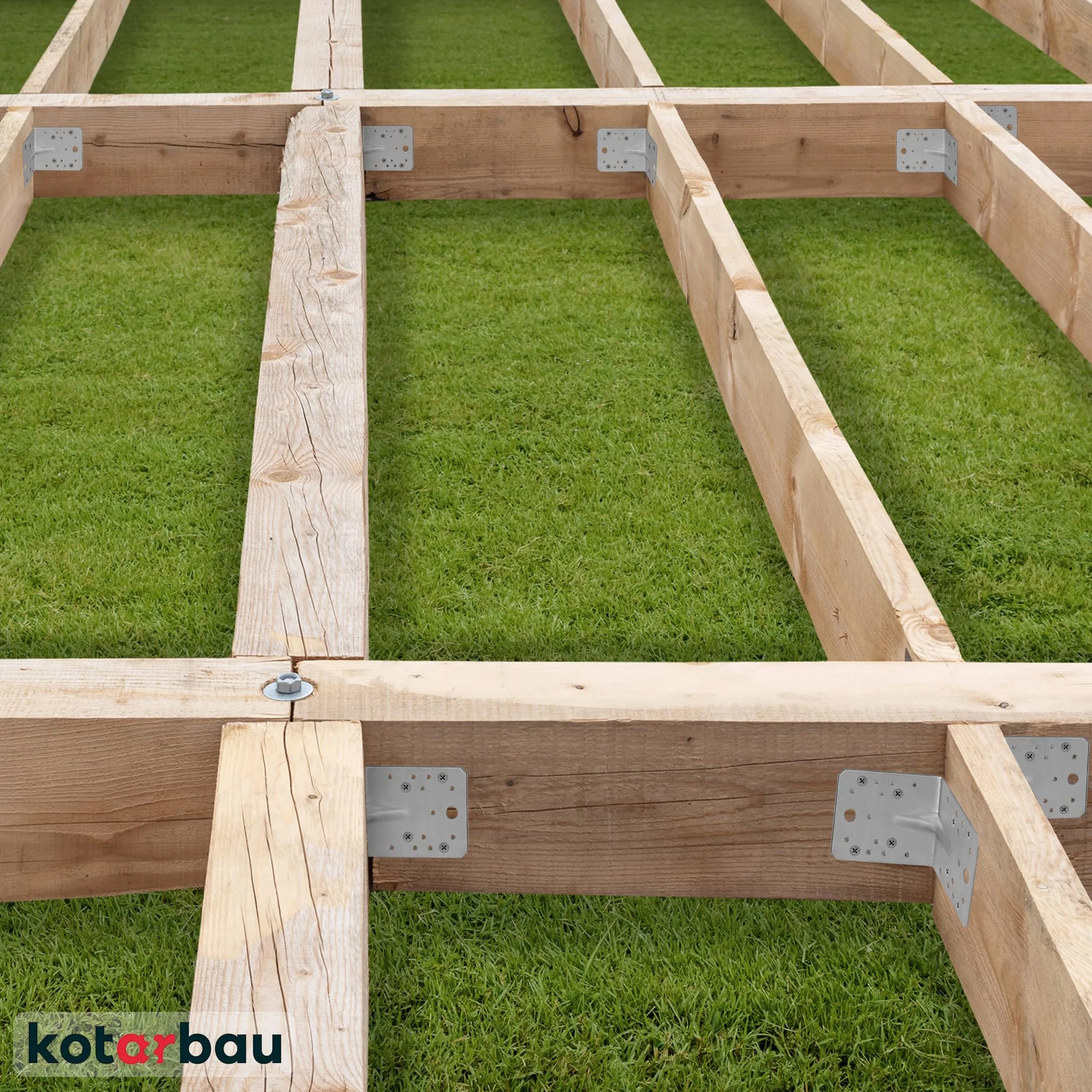 KOTARBAU® 50 szt. Kątownik Ciesielski - Łącznik Budowlany - 105 x 105 x 90 MM - Stal ocynkowana - z Przetłoczeniem - Nierdzewny