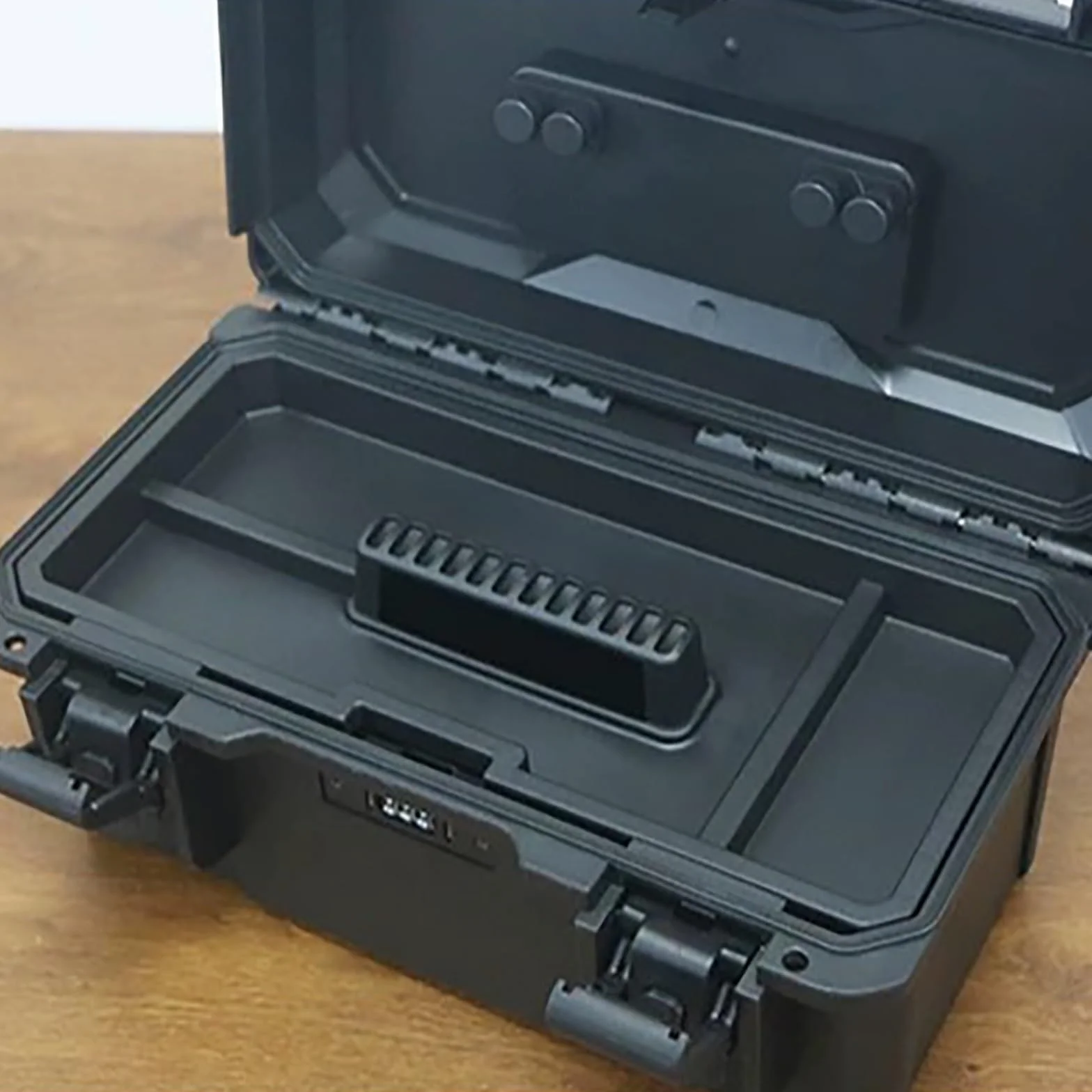 Zamykana Plastikowa Skrzynka Na Narzędzia, Wodoodporny Organizer z Tacką, Mała Skrzynka na Narzędzia z Zamkiem Szyfrowym, do Warsztatu Domu(Green,49.78x31.77x23.85cm)