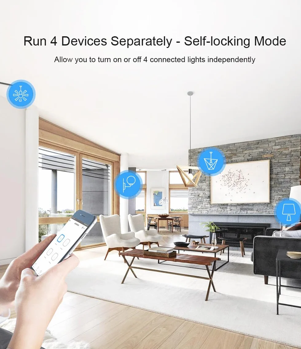 Sonoff 4CH R3 Smart Switch WiFi Bezprzewodowy przełącznik, zdalne sterowanie (kompatybilny z Google Alexa) + zestaw precyzyjnych wkrętaków 9 w 1