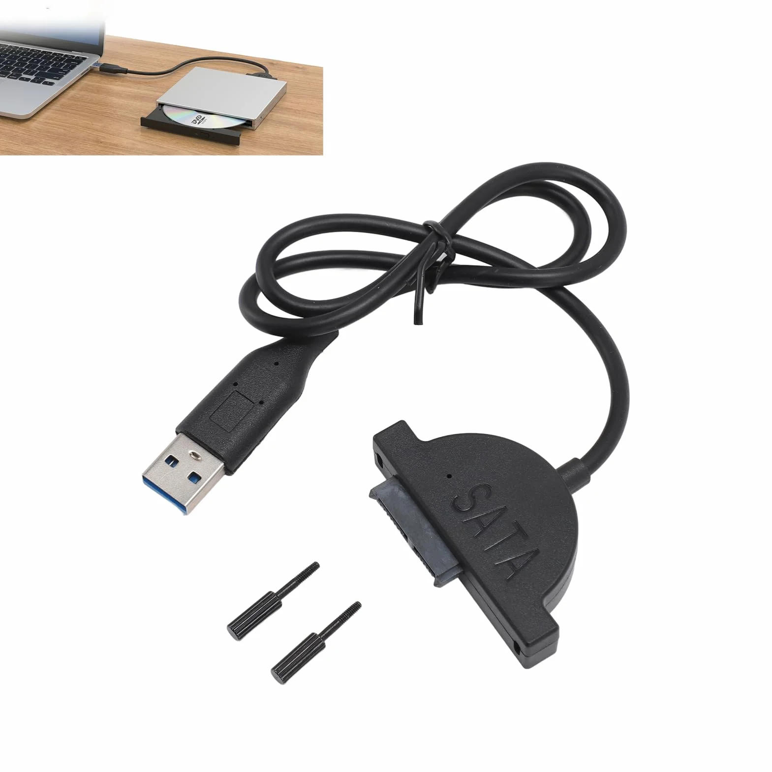 Kabel USB 3.0 do 7+6 Slimline SATA, USB 2.0 na SATA, Hot Swapable do laptopa napęd optyczny