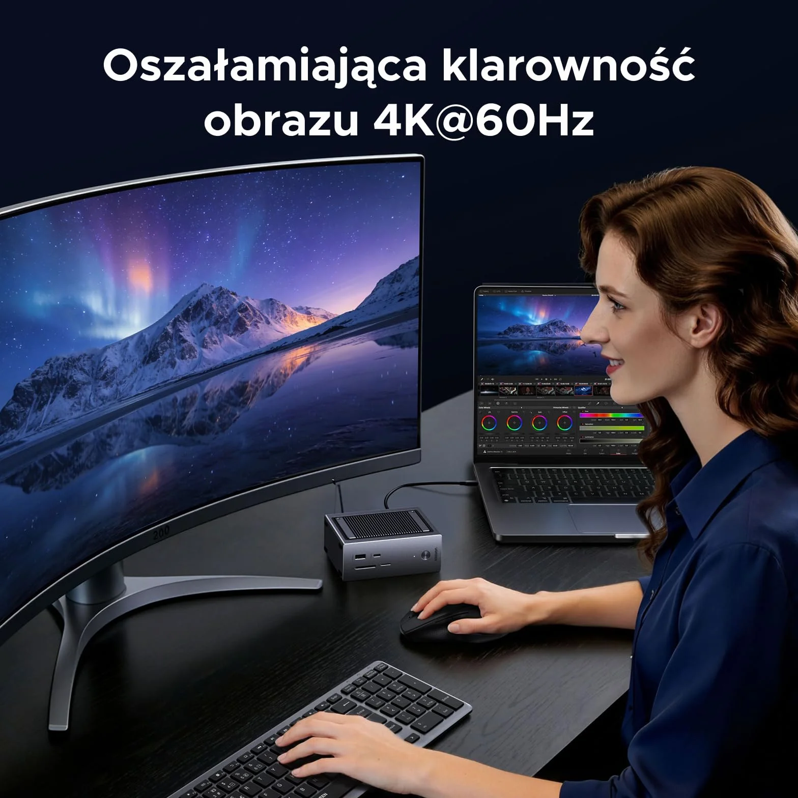 UGREEN Revodok Pro 110 Stacja dokująca M.2 NVMe 4K HDMI 10 Gb/s SD/TF 3.0 RJ45 100 W PD