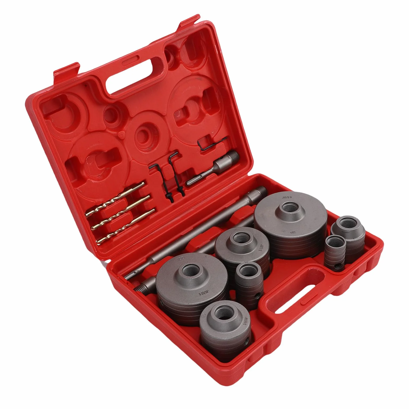 Jeffergarden Zestaw Otwornic do Betonu 7 szt. Zestaw Otwornic ze Stali Wolframowej 30 do 110 Mm z Chwytem SDS Plus Max Szybkozłącze Worek na pył Wiercenia w ścianach w Cegle Betonowej