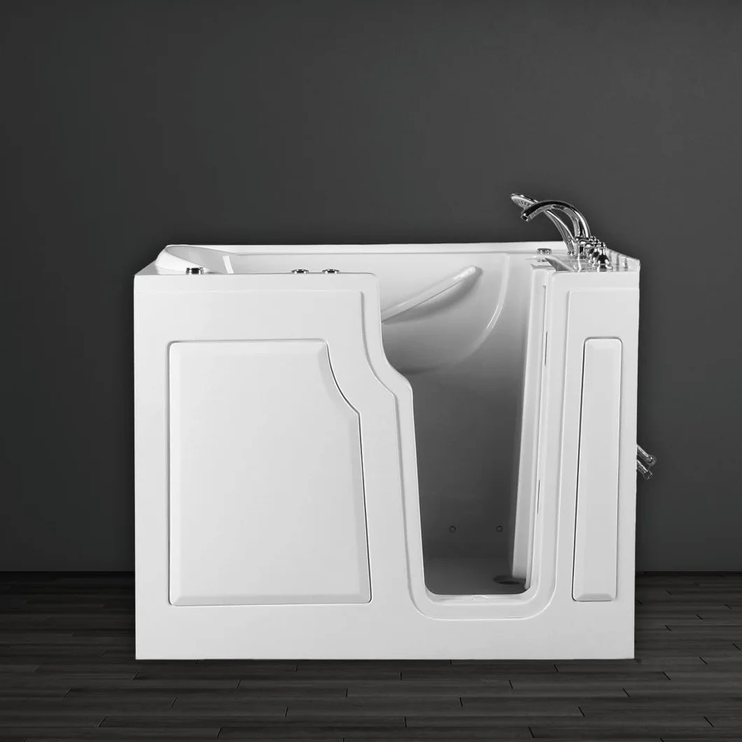 Siena II wanna dla seniorów 122 x 71 cm z drzwiami i wbudowanym siedziskiem, whirlpool z dyszami do masażu, niskie wejście, bezpieczne trzymanie, łatwa w pielęgnacji powierzchnia