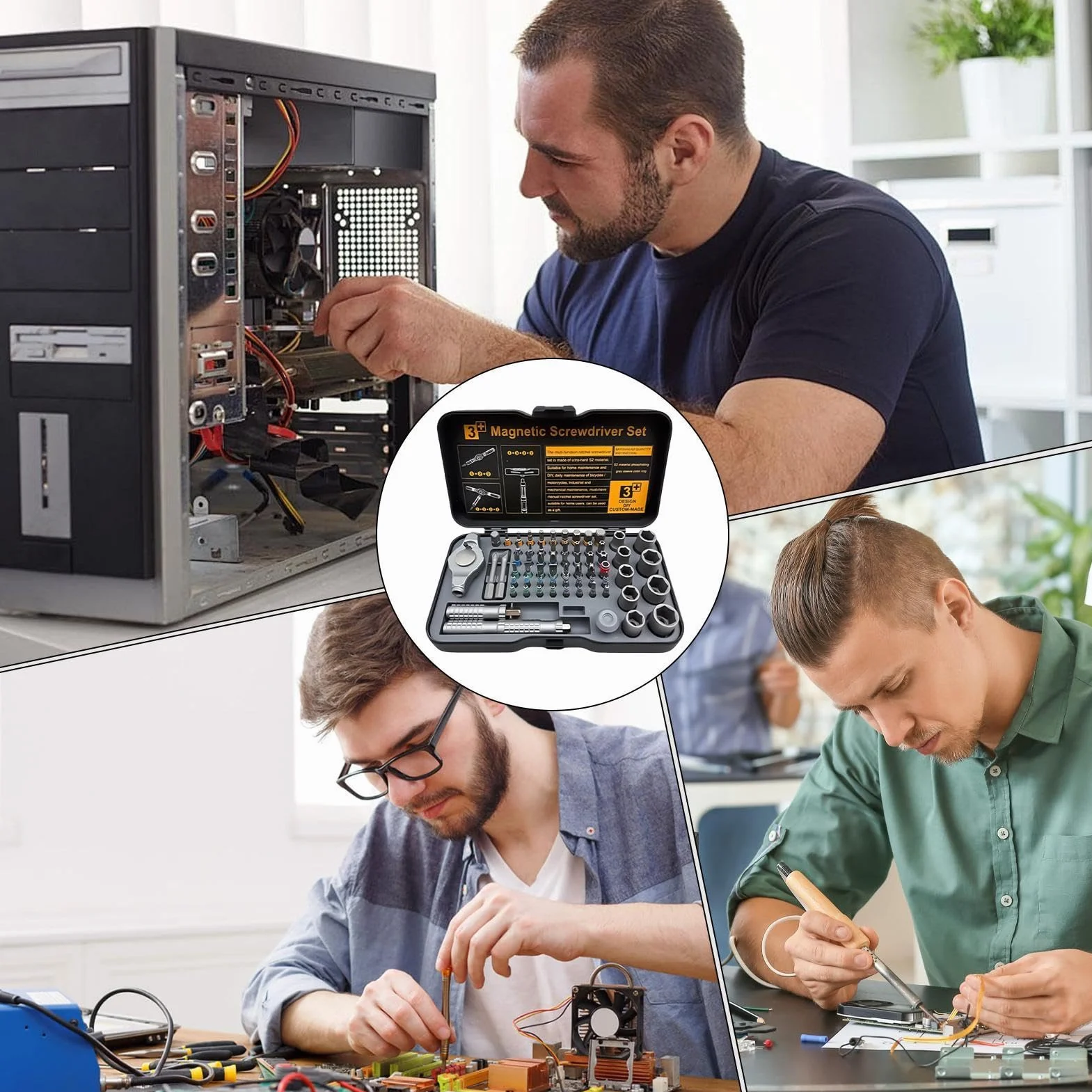 Zestaw wkrętaków grzechotkowych Precyzyjne Narzędzie T-Handle 66 w 1 | Zestaw Precyzyjnych Śrubokrętów Do domu, warsztatu, elektroniki, komputera, zegarka, samochodu, elektryka