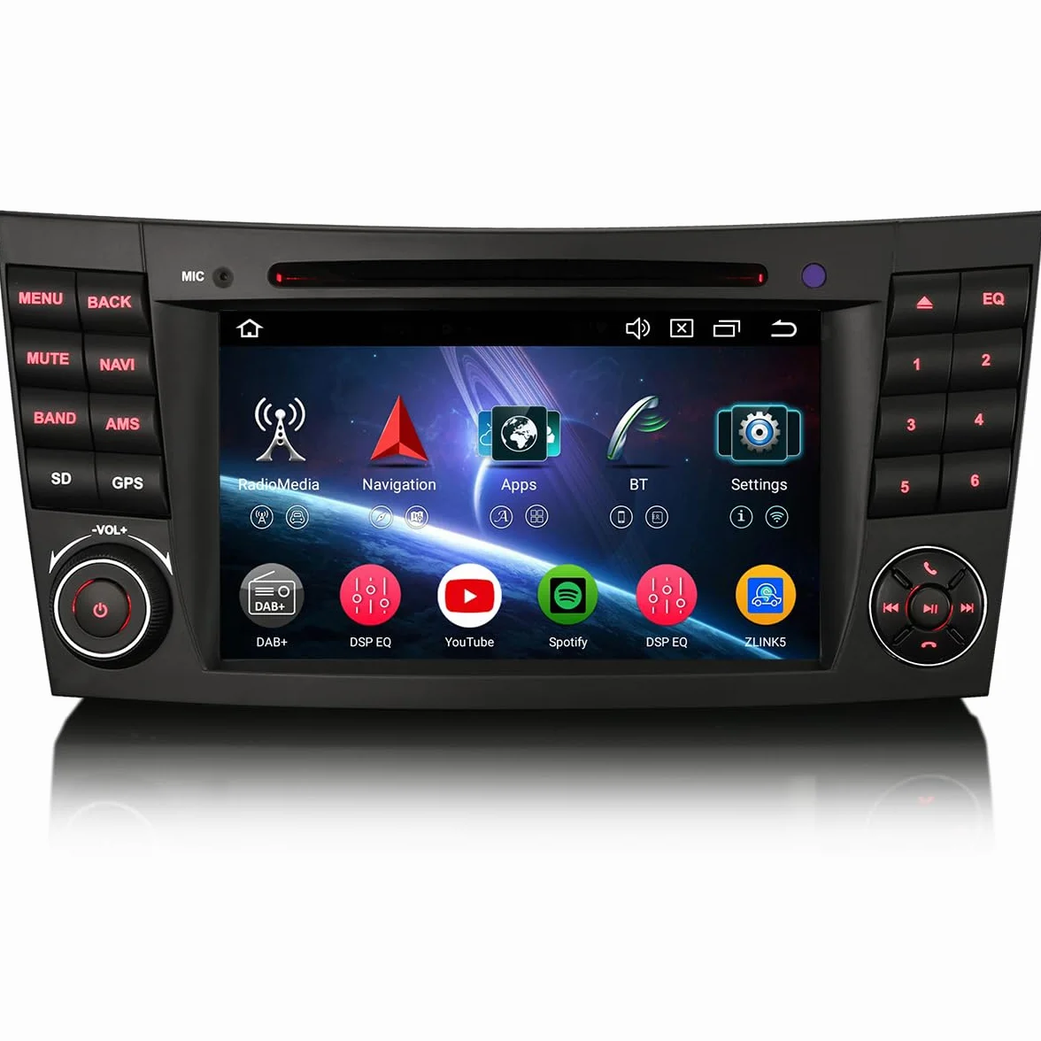 erisin 8 rdzeniowy Android 14 [4+64 GB] Radio samochodowe z nawigacją dla Mercedes Benz klasy E/CLS W211 W219 Obsługa Carplay Android Auto GPS Sat NAV DSP Bluetooth 5.0 WiFi Dab+ TPMS DVR OBD