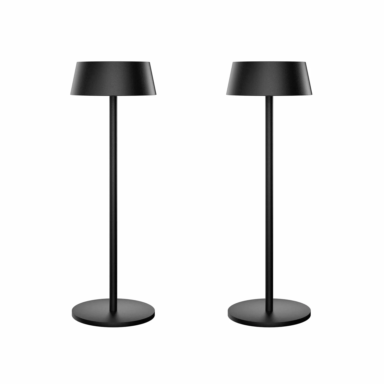 K-Bright przyciemniana lampa stołowa LED z akumulatorem, ładowalna, ciepła kolorystyka światła, 3000K, wodoodporna lampa biurkowa do użytku wewnętrznego i zewnętrznego, 1 metr USB-C, czarna (2 sztuki)