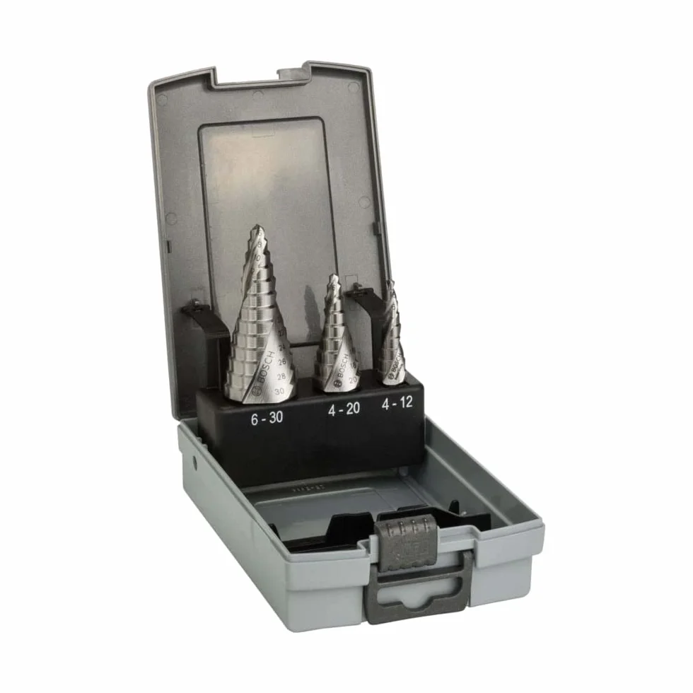 Bosch Profesional 3-częściowy zestaw wierteł stopniowych HSS 4-12; 4-20; 6-30 mm