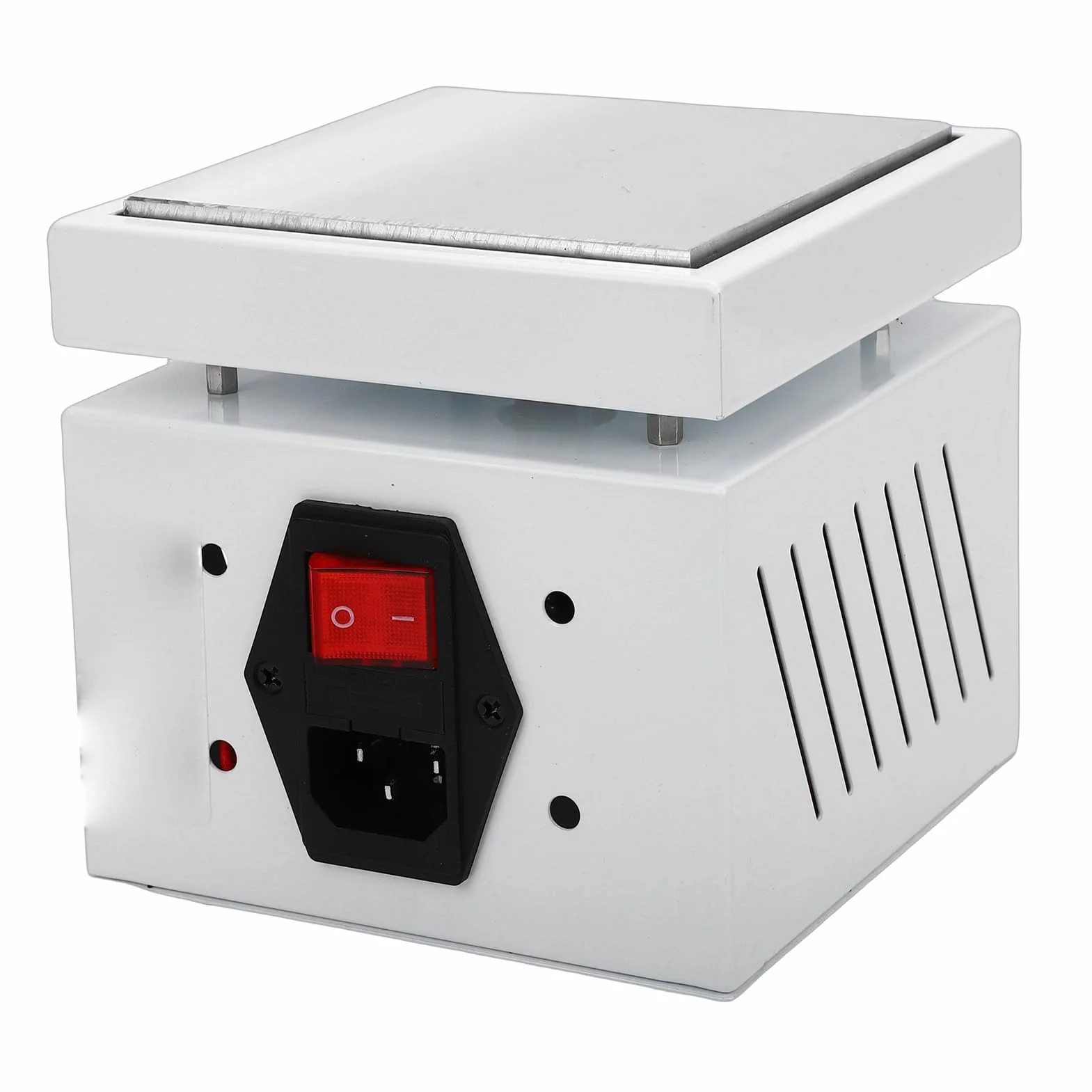 LiebeWH Płyta Grzewcza do Lutowania 350W 100x100mm Aluminium Lotnicze Szybkie Nagrzewanie Precyzyjna Kontrola Temperatury z Wielokątowym Odprowadzaniem Ciepła do Przeróbek PCB i Napraw (wtyczka UE)