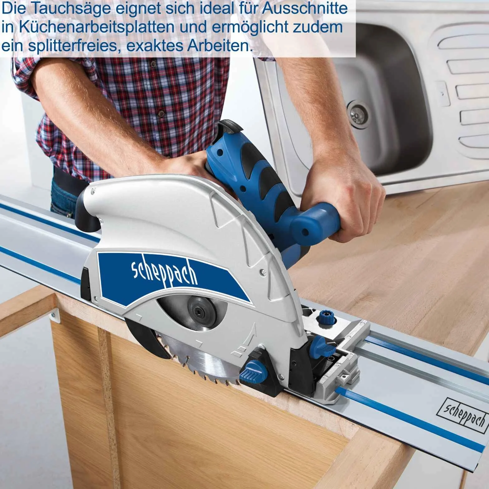 Scheppach Piła zanurzeniowa PL75 pilarka tarczowa 1600 W, głębokość cięcia 75 mm, brzeszczot Ø 210 mm, 36 zębów