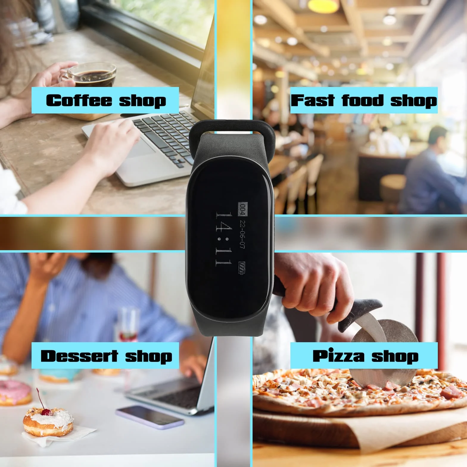Retekess TD112 System Przywoływania Restauracji, Wodoodporność IPX7, Zasięg 50 m, 7 Języków