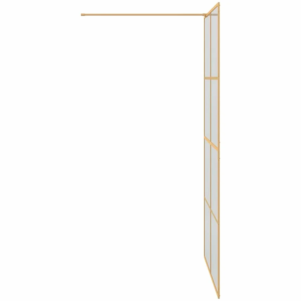 Ścianka prysznicowa Walk-in w kolorze złotym 115 x 195 cm z hartowanego szkła bezpiecznego, bez ramy, z aluminiową ramą, zajmuje mało miejsca i nie ogranicza barier, do łazienki jako ochrona