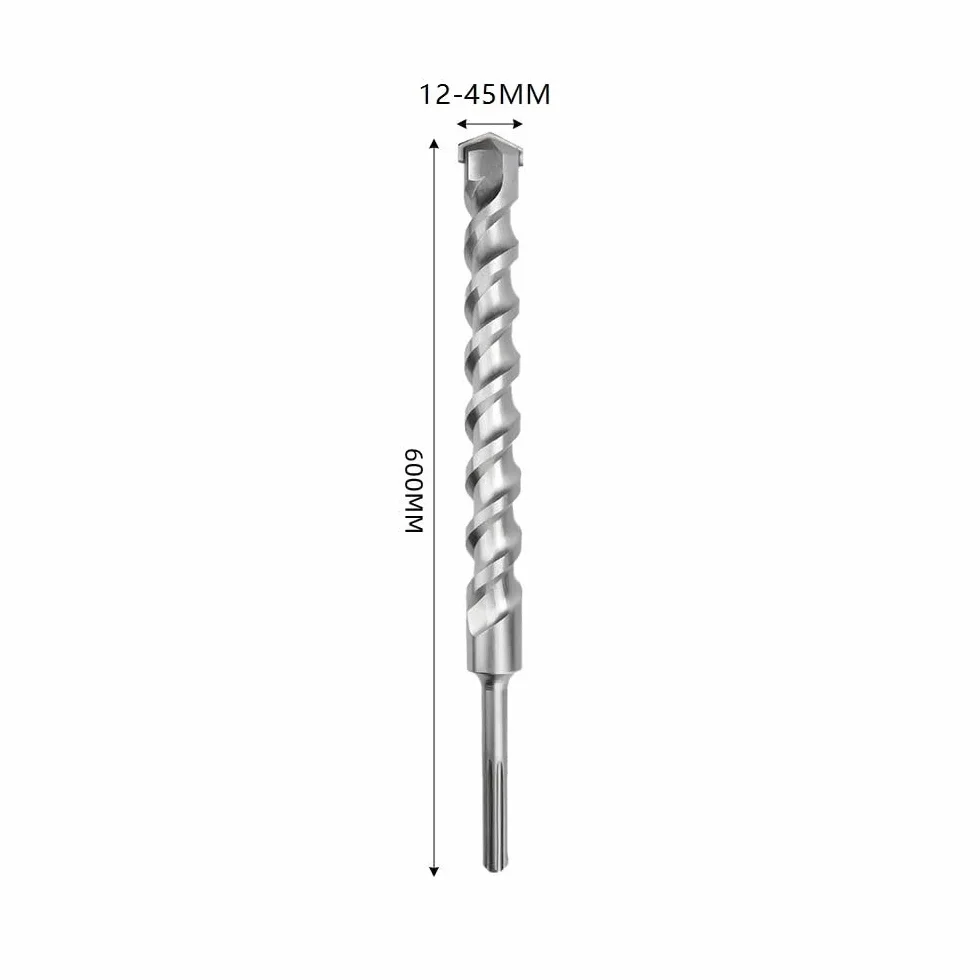 Wiertło udarowe SDS MAX 600 mm — końcówka z węglika wolframu o średnicy 12–45 mm do betonu i cegły(32mm)