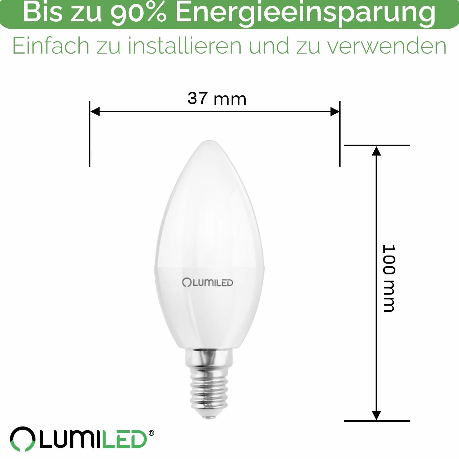 Lumiled żarówka LED E14 B35 10W, zastępuje żarówkę 75W, 230V, 1100lm, 3000K ciepła biel, nie do ściemniania, do żyrandoli i lamp sufitowych – zestaw 6 sztuk