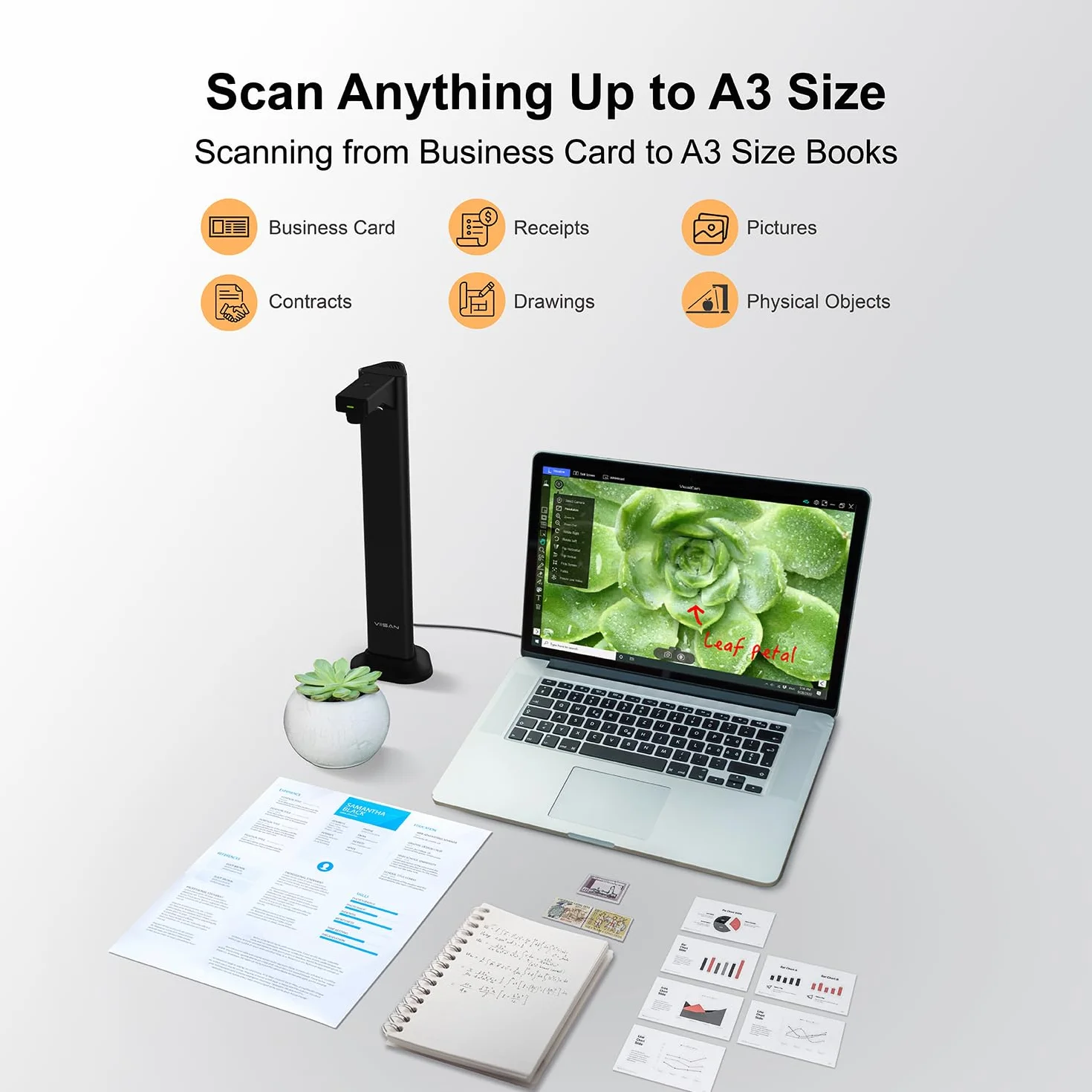 Viisan DL24 skaner do dokumentów A3 24 MP OCR Windows Mac