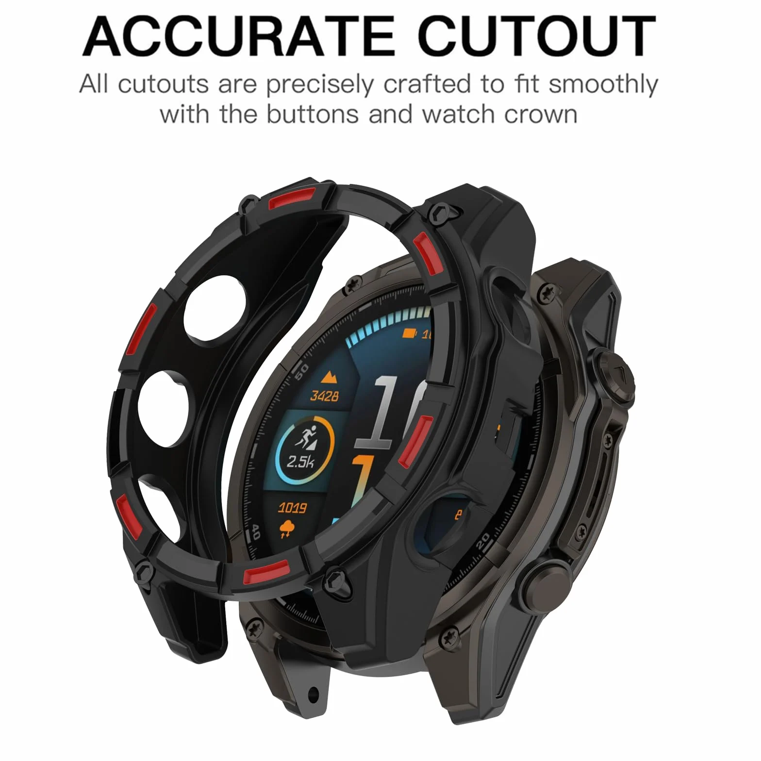 Etui do zegarka Garmin Fenix 8 Pro, 47 mm, odporne na zarysowania, uderzenia, ultracienkie silikonowe ramki, zderzak, etui ochronne do Fenix 8 Pro, 47 mm, czarne