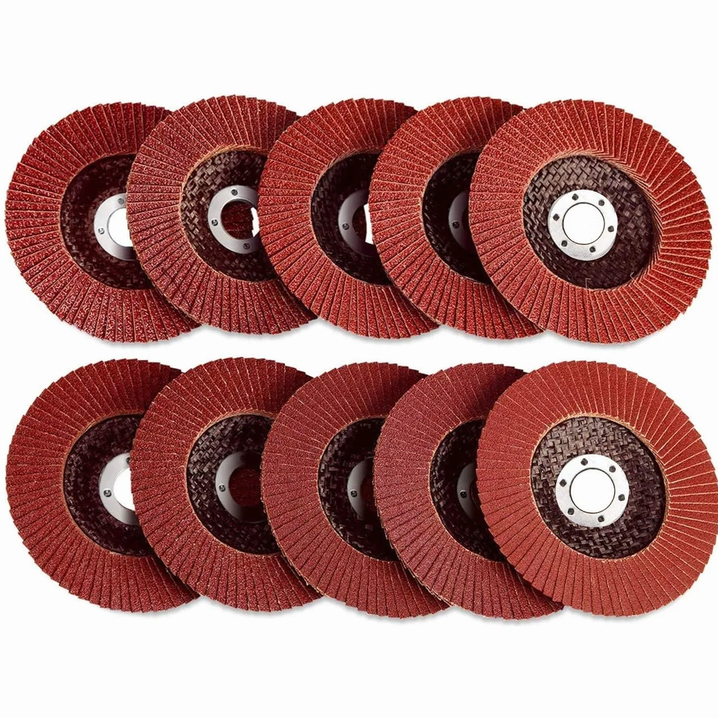 10 szt. Zestaw ściernic listkowych - Tarcze szlifierskie z tlenku glinu 115 MM/125 MM do szlifierek kątowych - Ściernice ścierne(125mm 40grit)