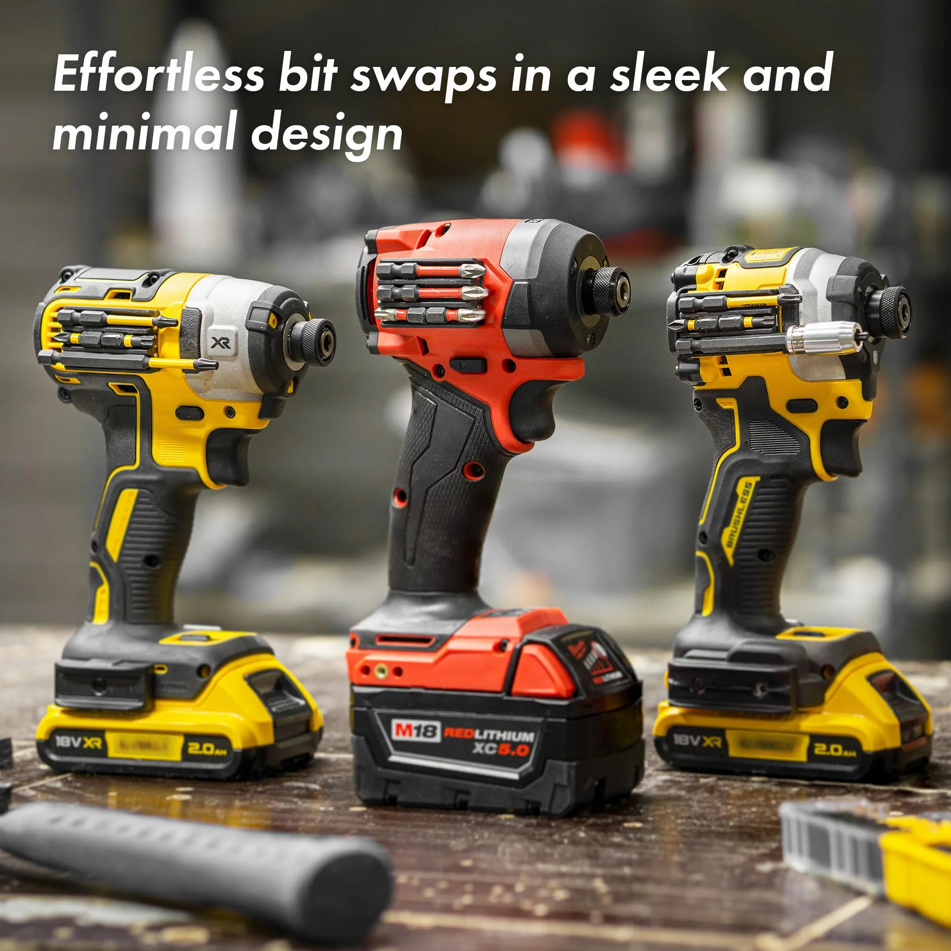 Simon Tools Magnetyczny uchwyt do wkrętarek udarowych i wiertarek – super mocny klej – akcesoria do wiertarek kompatybilne z większością marek wiertarek, takich jak Dewalt, Makita, Klein, Bosch i