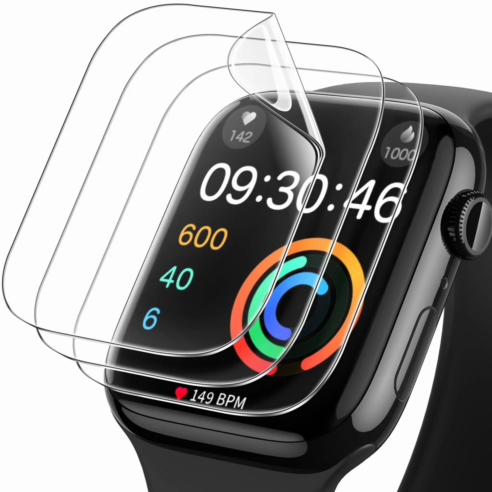 JETech Ochraniacz Ekranu Apple Watch Series 11/10 46mm, Folia TPU Samolecząca, Antyzarysowania HD, 3 Sztuki