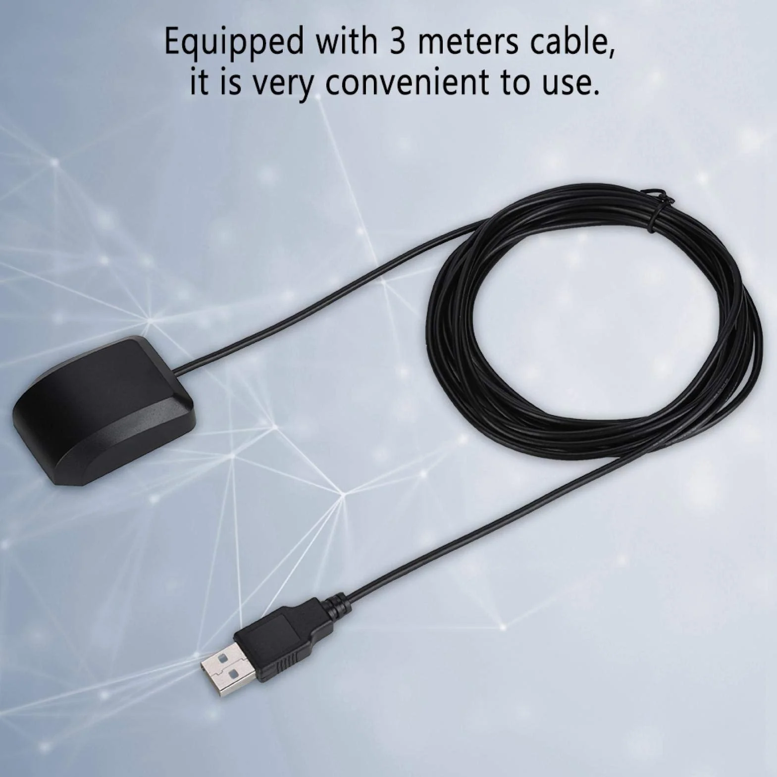 ASHATA 2 w 1 samochodowa antena GPS GLONASS adapter antenowy port USB z 3-metrowym kablem