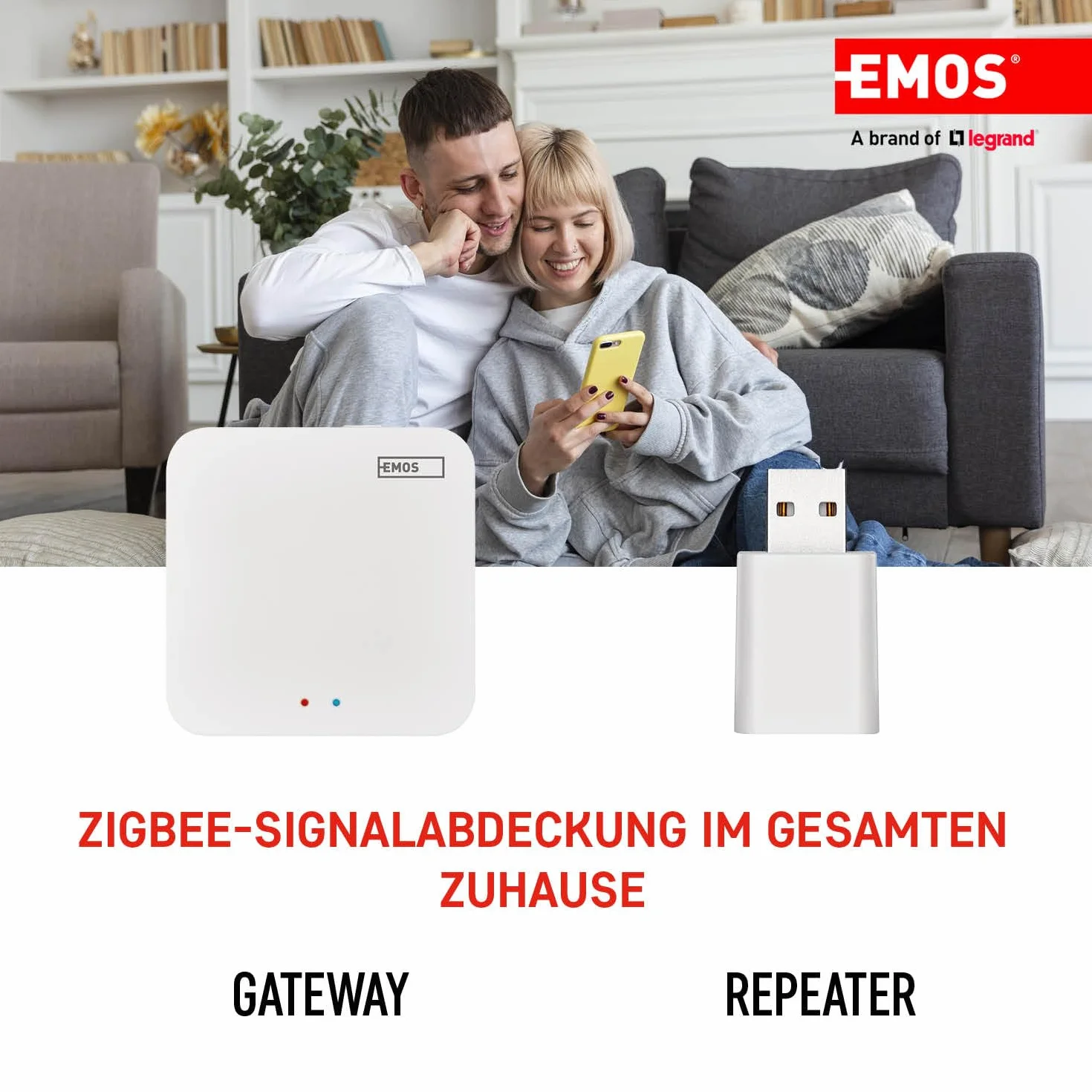 EMOS GoSmart ZigBee Gateway IP-1000Z Smart Home Hub kompatybilny z Tuya Smart Life Bluetooth WiFi 2,4 GHz biały