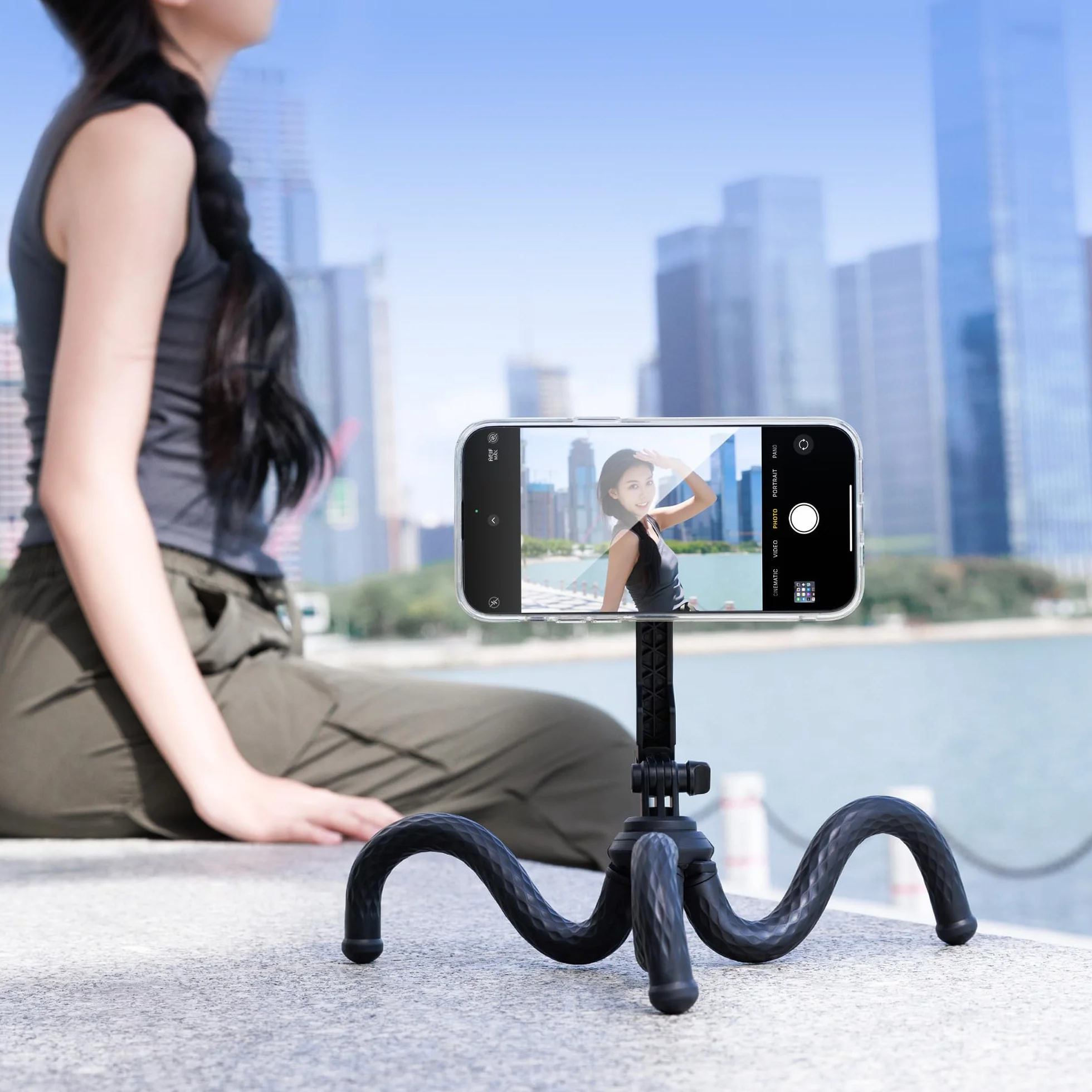 Elastyczny statyw magnetyczny do telefonu, regulowany kąt i wysokość, stojak Magsafe Android GoPro