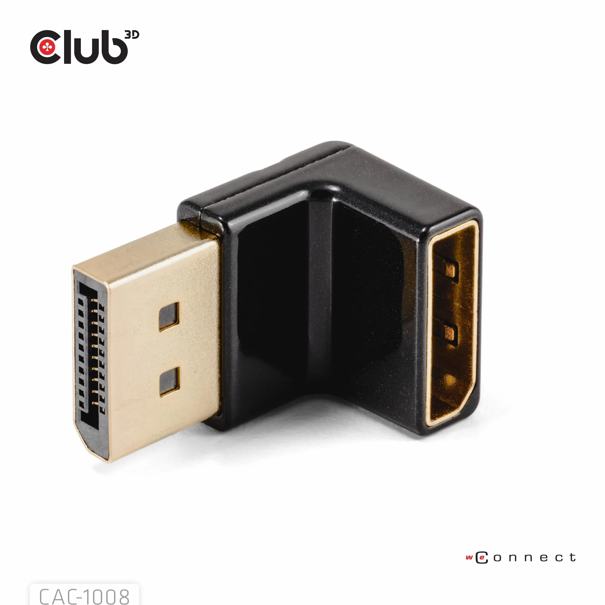Club3D CAC-1008 DisplayPort 1.4 adapter 90 stopni kątowy 4K120Hz M/F