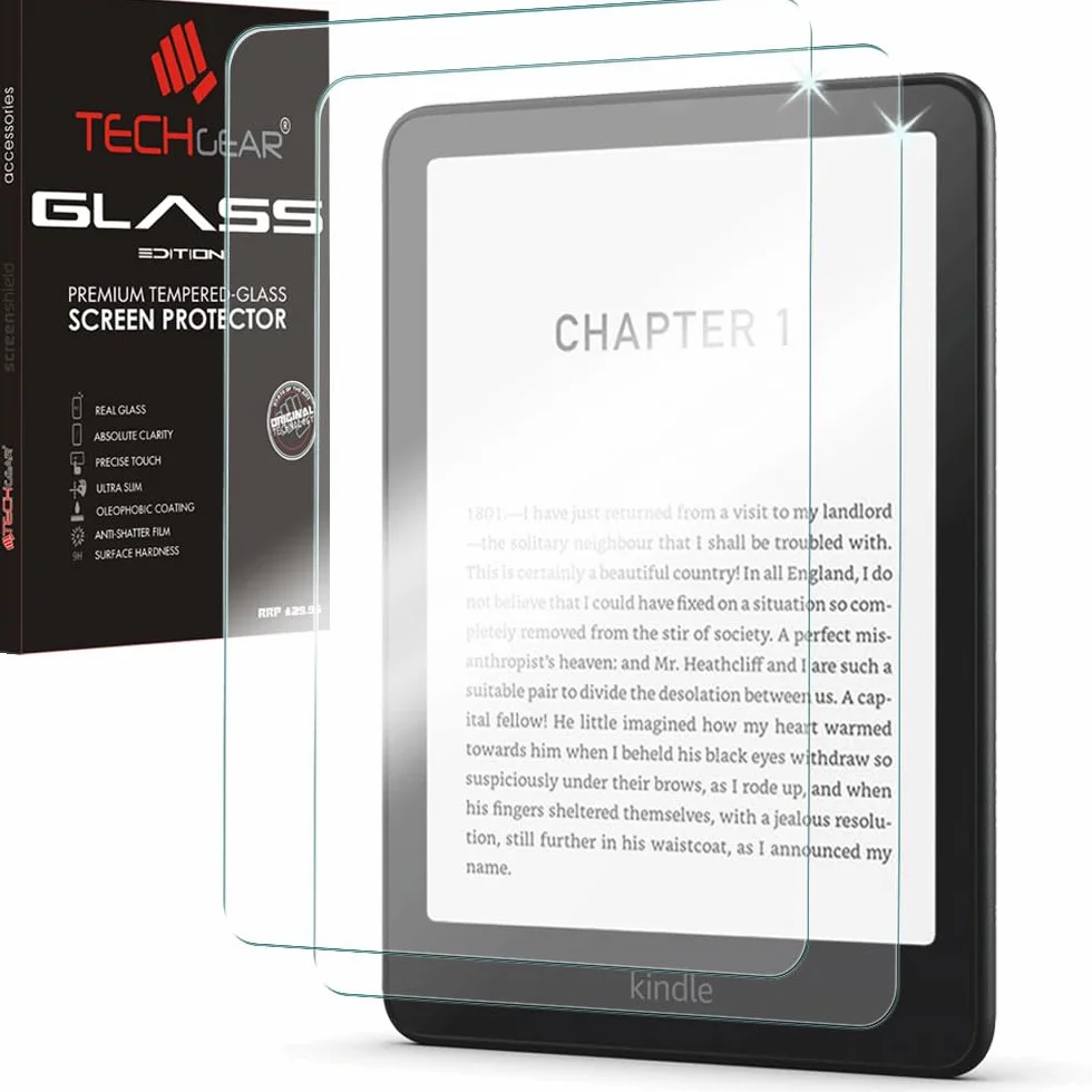 TECHGEAR Szklana osłona ekranu do Amazon Kindle Paperwhite 2024 12. generacji Signature Kids Colorsoft, szkło hartowane, krystalicznie czystość, odporna