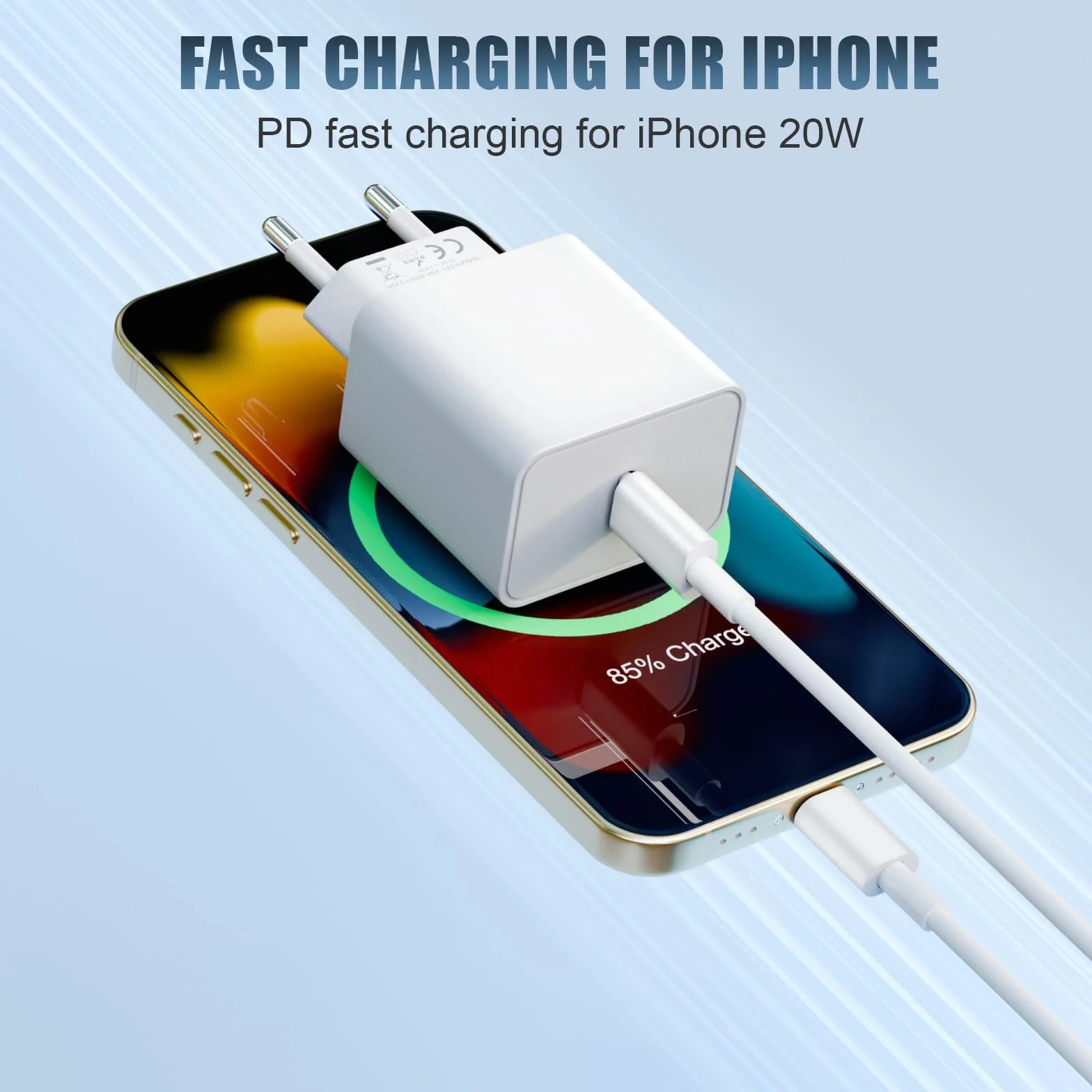 Szybka Ładowarka 20 W USB C z Kablem do iPhone 16/15/15 Pro/15 Pro Max/16 Plus, iPad Pro, iPad Air, iPad Mini
