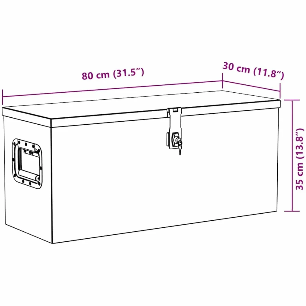 Aluminiowa skrzynka 80 × 30 × 35 cm, srebrna, lekka skrzynka narzędziowa z systemem zamykania, pojemna, nierdzewna, idealna do warsztatu, garażu, na plac budowy, gospodarstwa domowego, dla