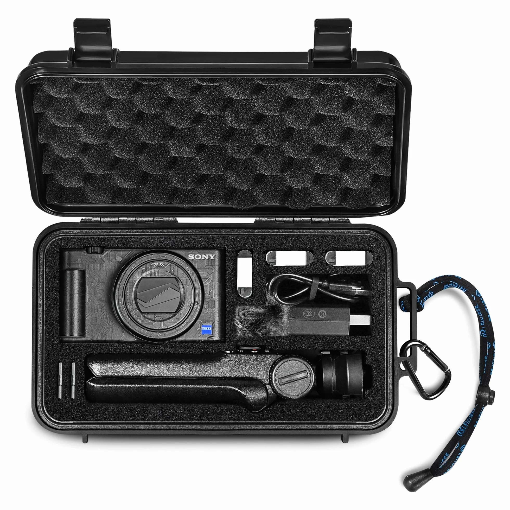 Lekufee Wodoodporna Twarda Walizka Podróżna do Sony ZV-1F, ZV-1, ZV-1 II, Kamery Vlog, Baterii i Akcesoriów